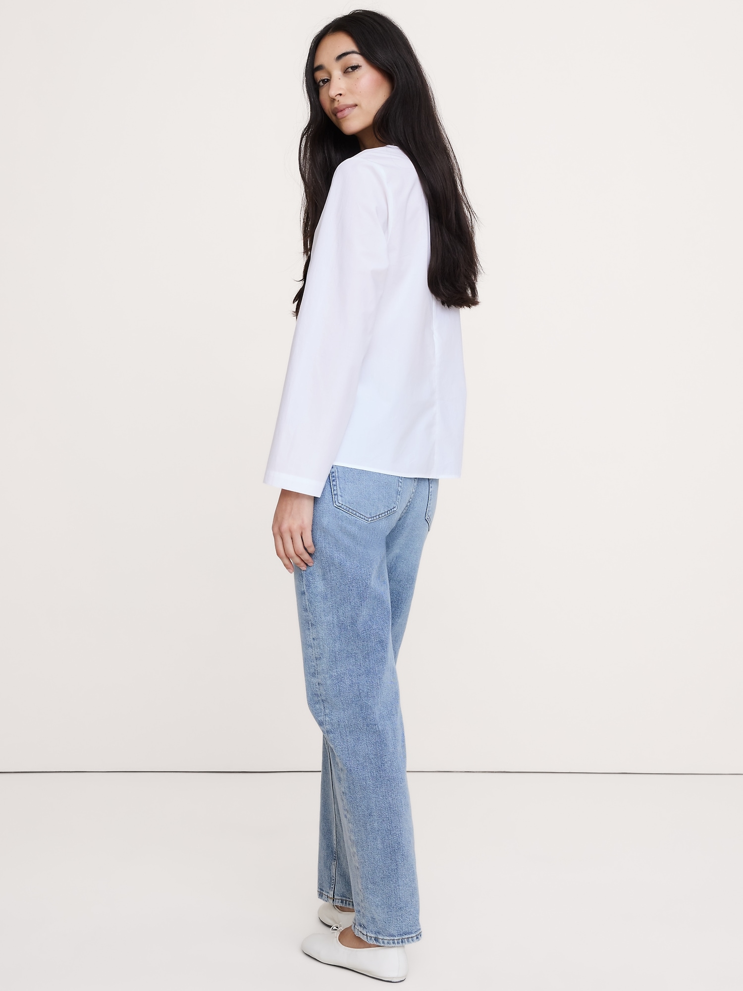 Image number 2 showing, Cotton Poplin Twist-Front Top