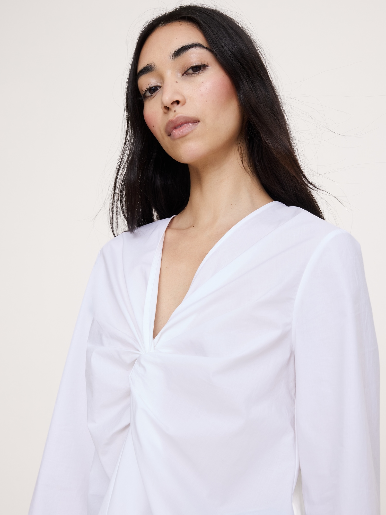 Image number 3 showing, Cotton Poplin Twist-Front Top