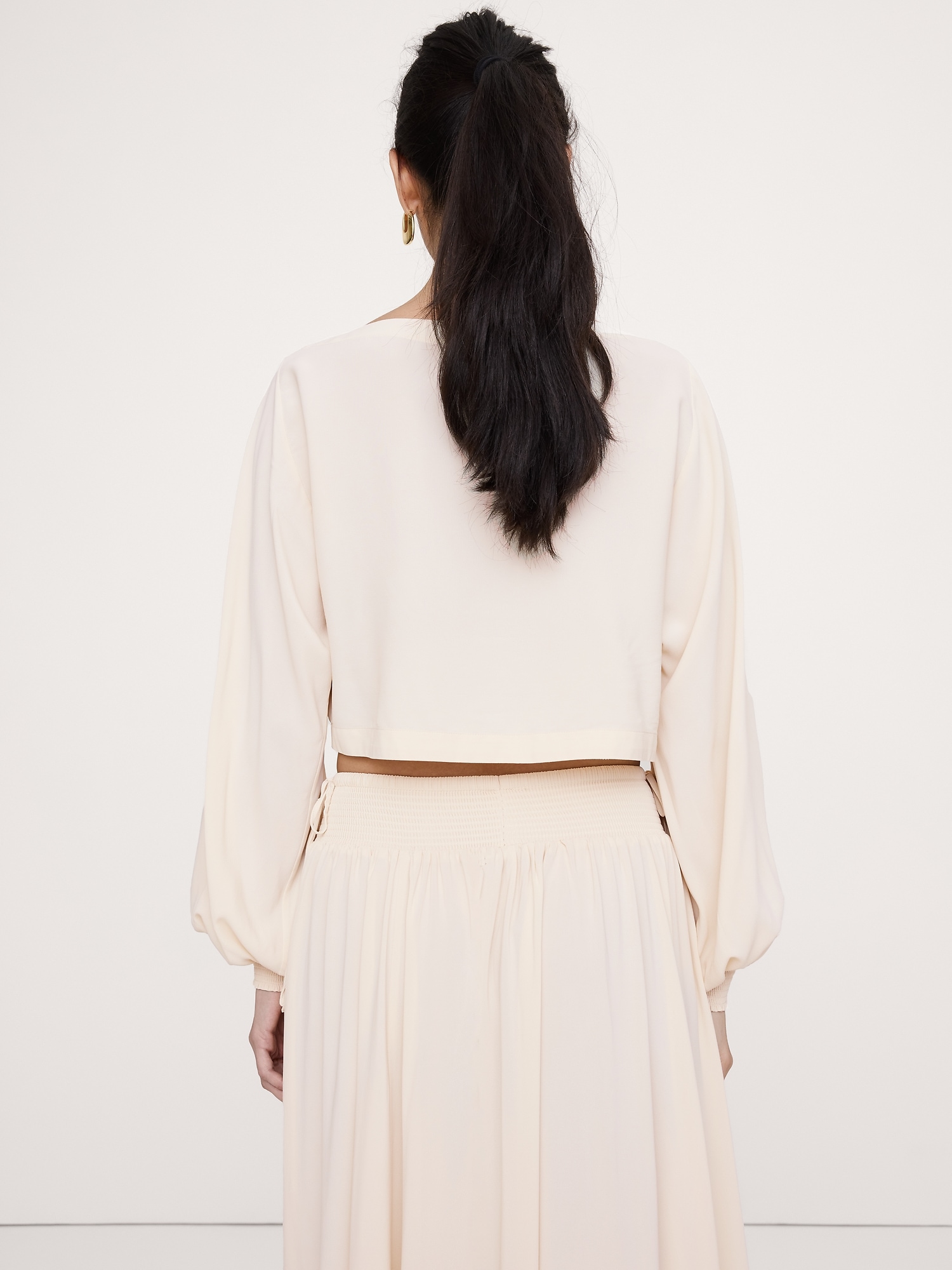 Image number 2 showing, Smocked Georgette Boatneck Top