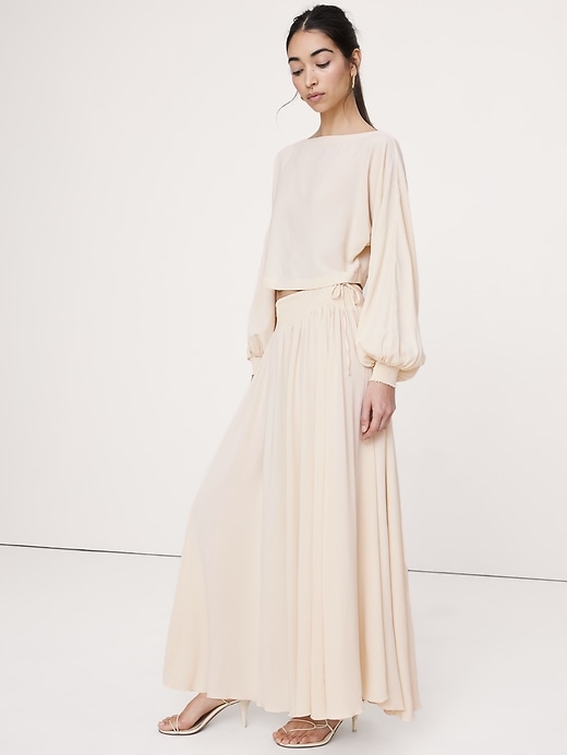 Banana Republic — Smocked Georgette Maxi Skirt