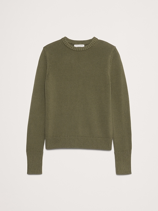 Larkspur Cotton-Silk Crew-Neck Sweater | Banana Republic