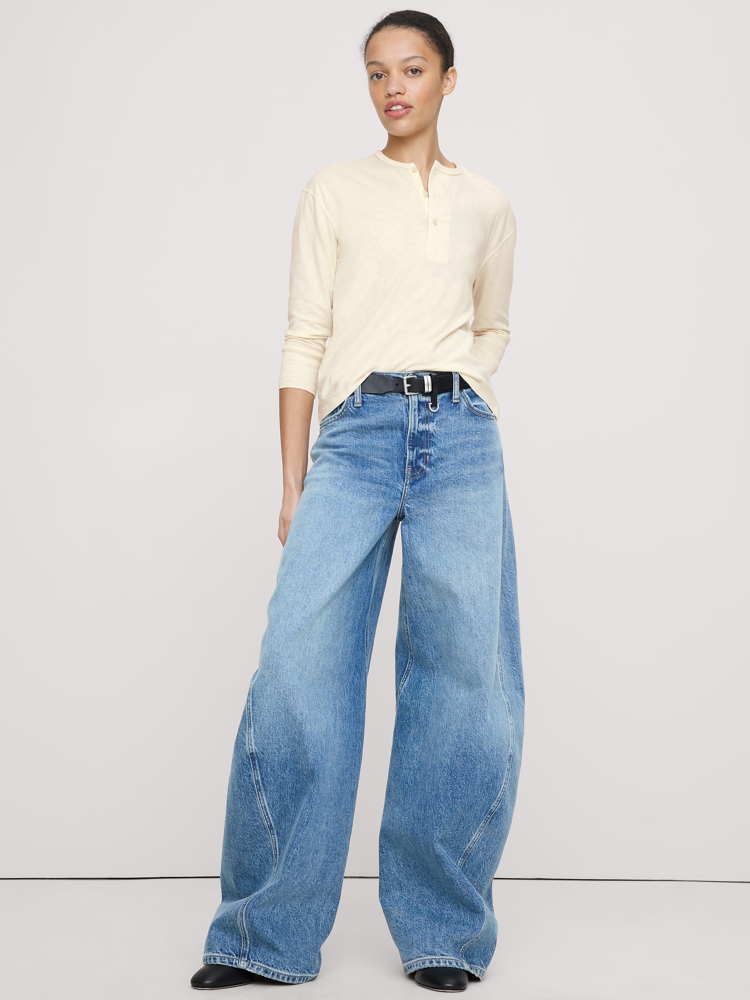 Cotton Slub Henley T-Shirt