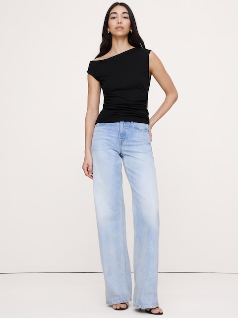 Airy Cotton Asymmetrical Tank