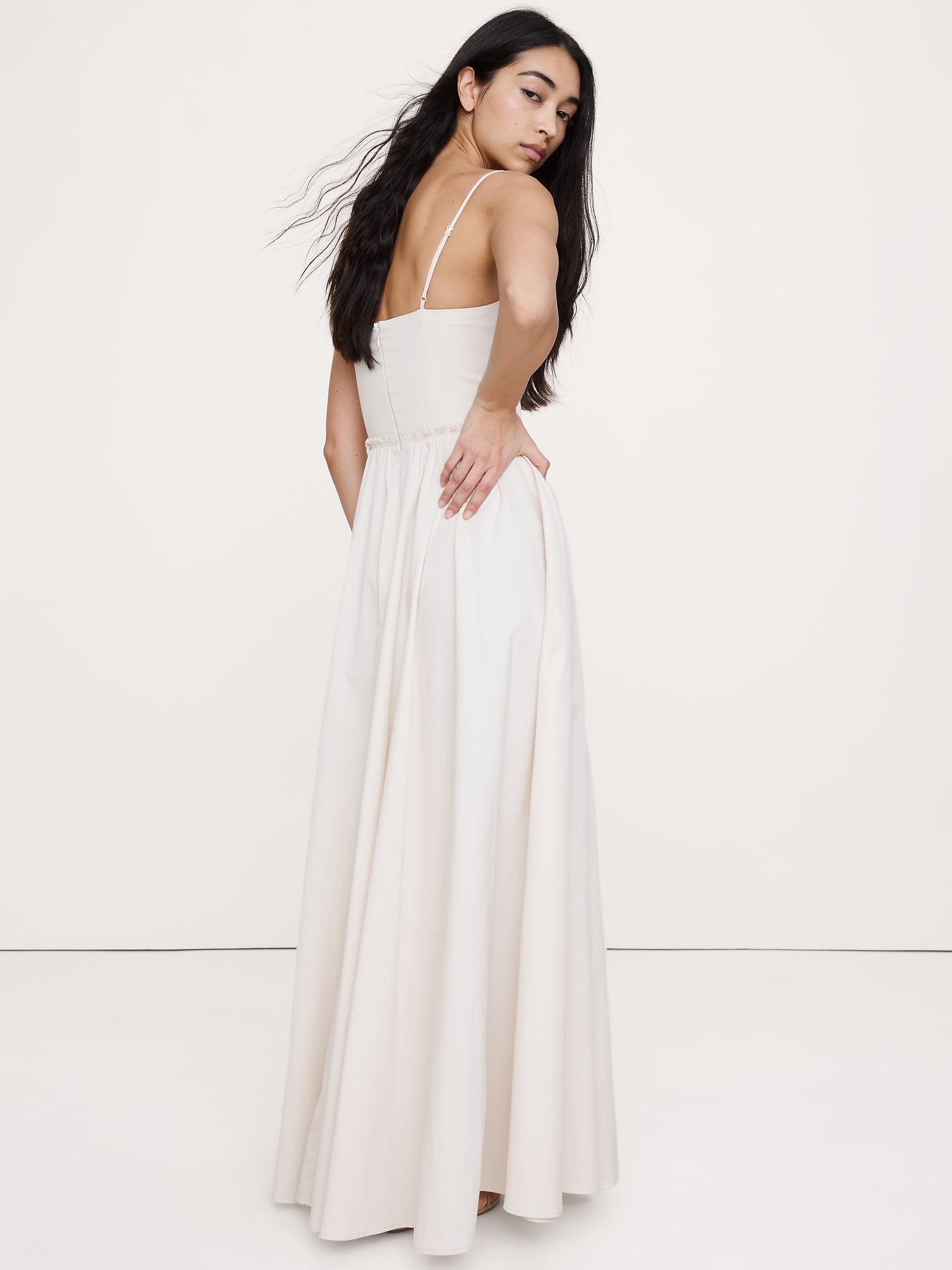Image number 3 showing, Soft Cotton Corset Maxi Dress