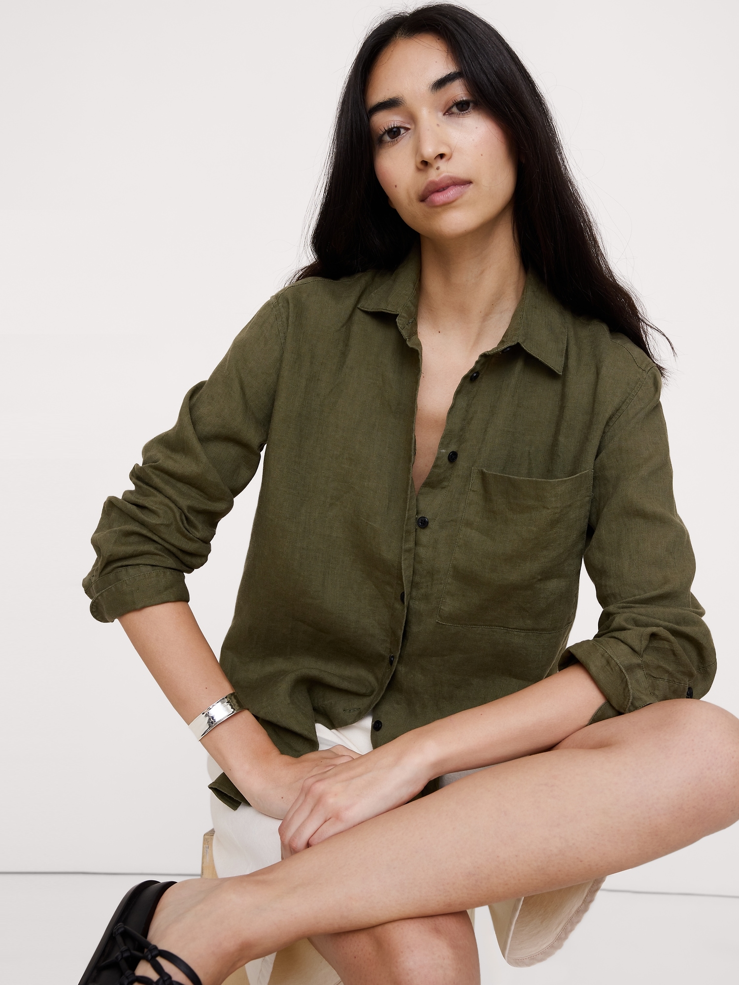 Image number 4 showing, The Oversized Linen Shirt