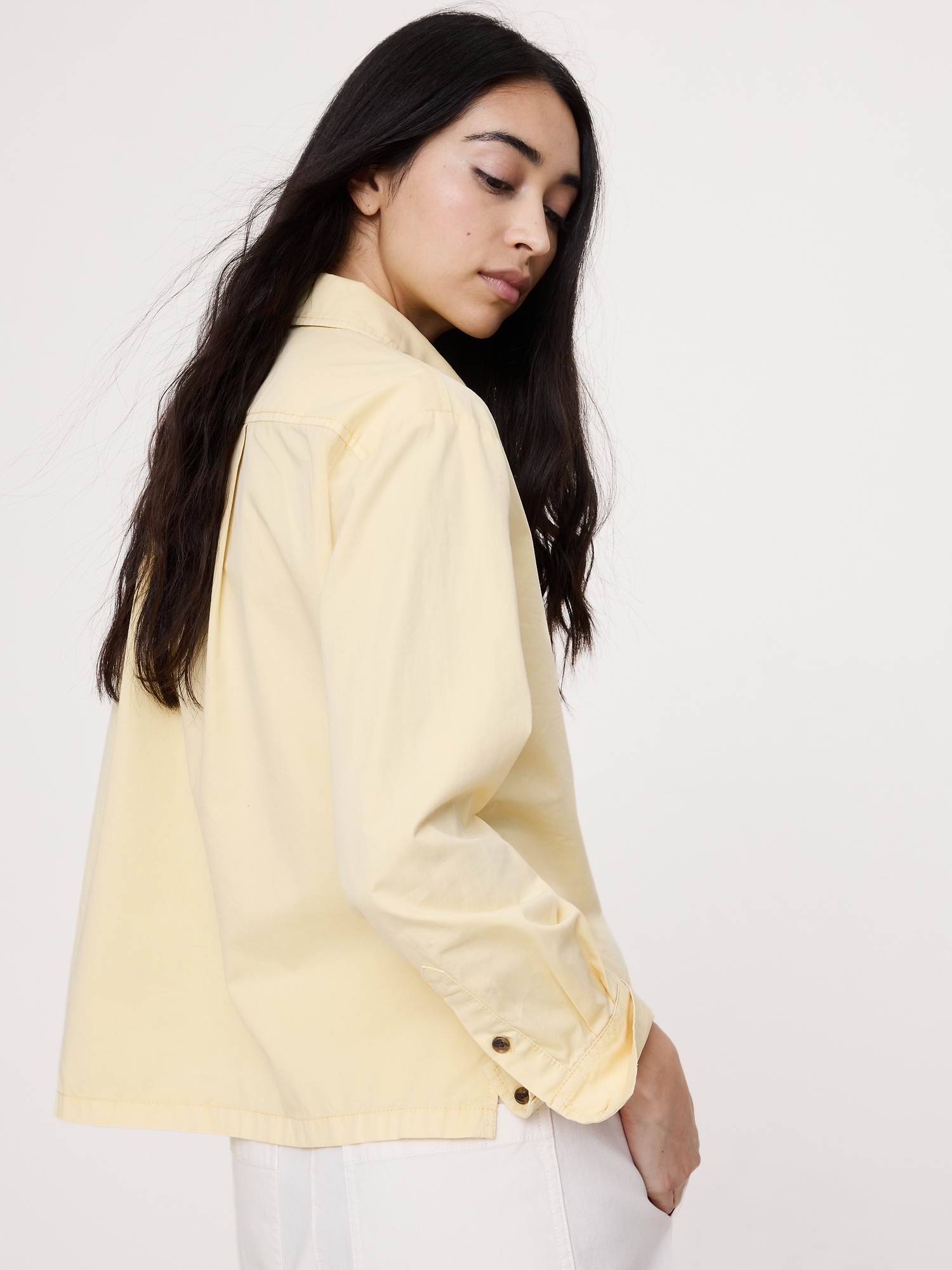 Image number 7 showing, Oversized Cotton Twill Popover Shirt