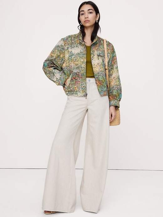 Banana Republic — Floral Jacquard Bomber Jacket