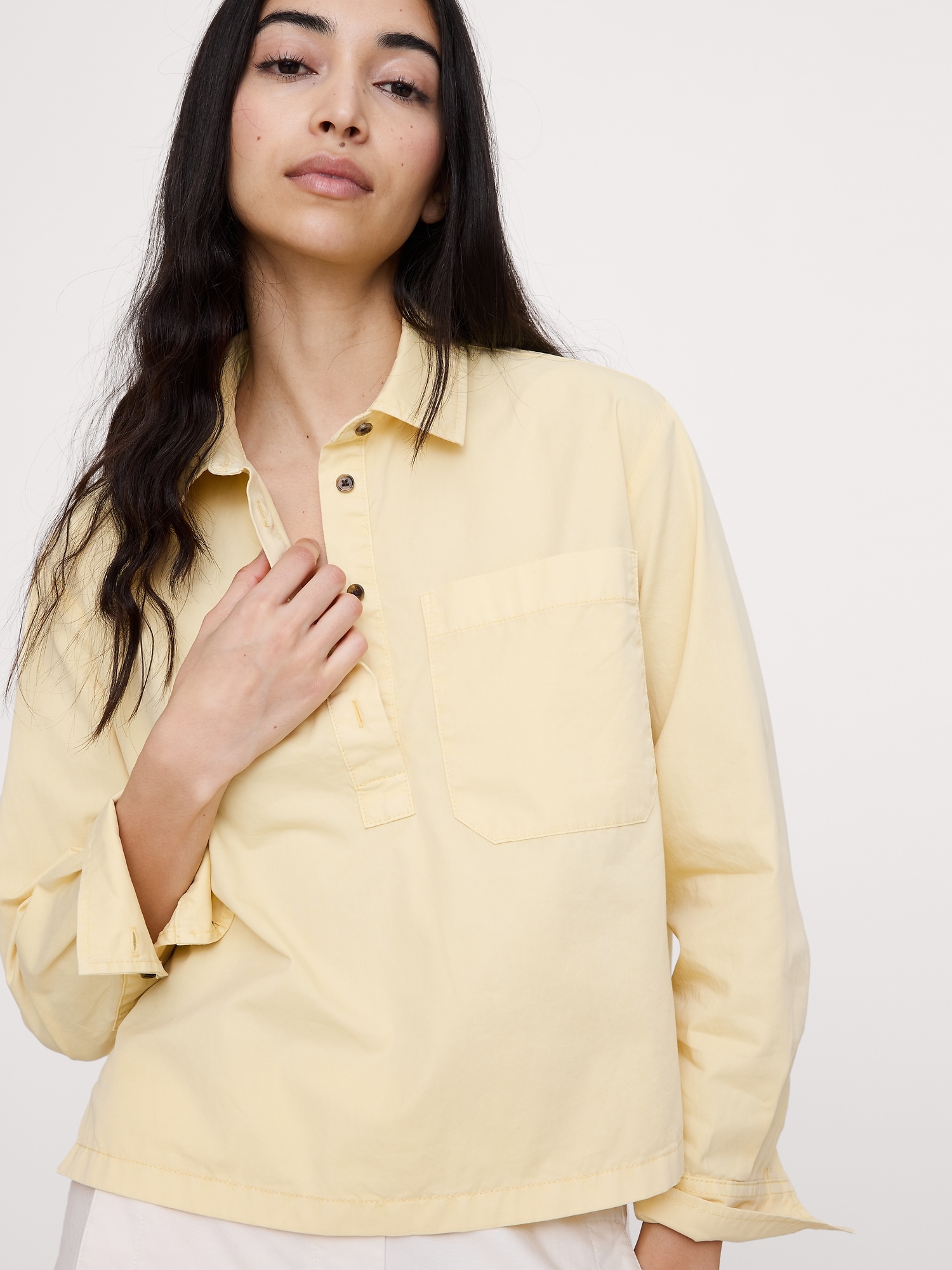 Image number 8 showing, Oversized Cotton Twill Popover Shirt