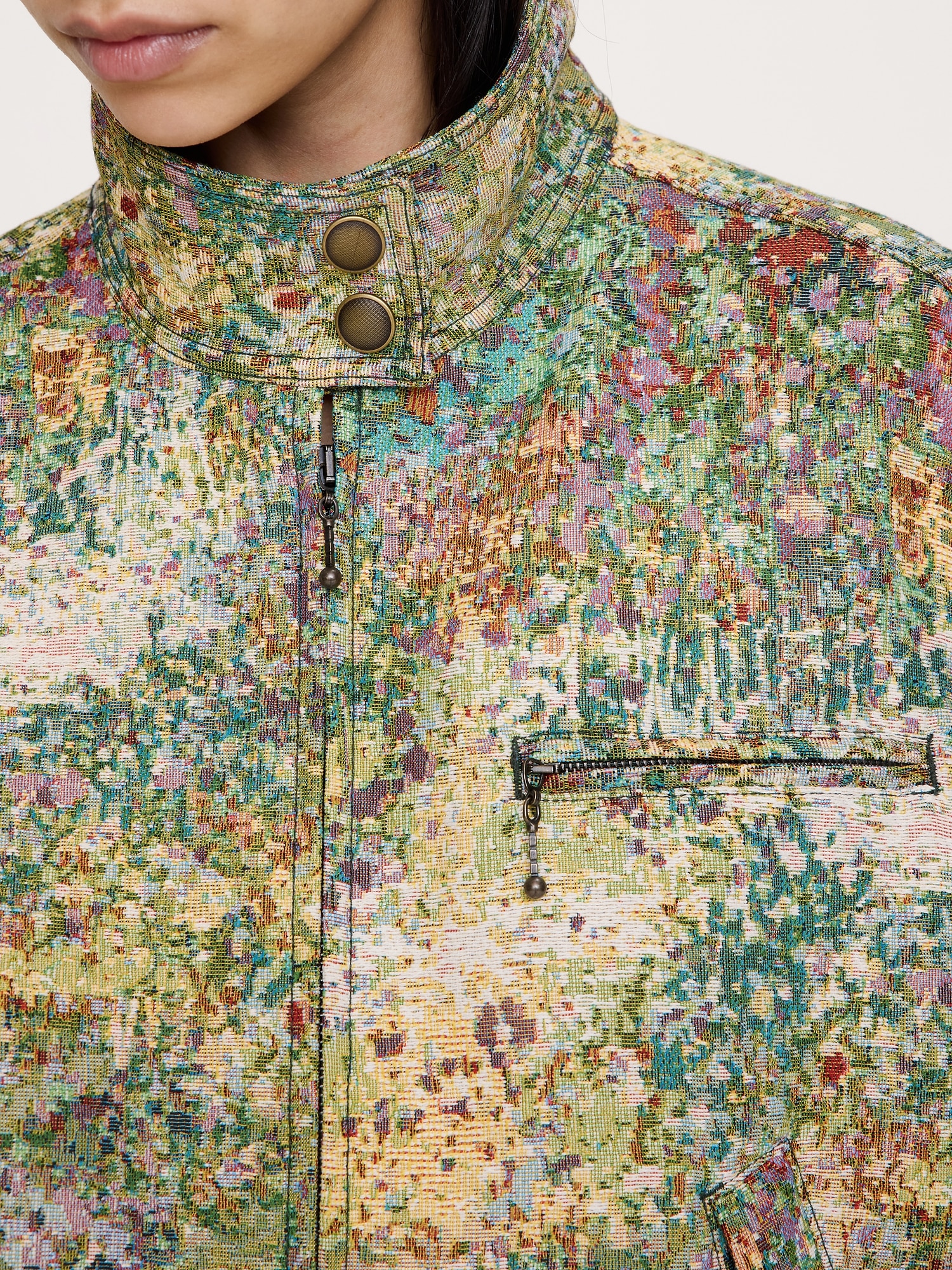 Image number 8 showing, Floral Jacquard Bomber Jacket