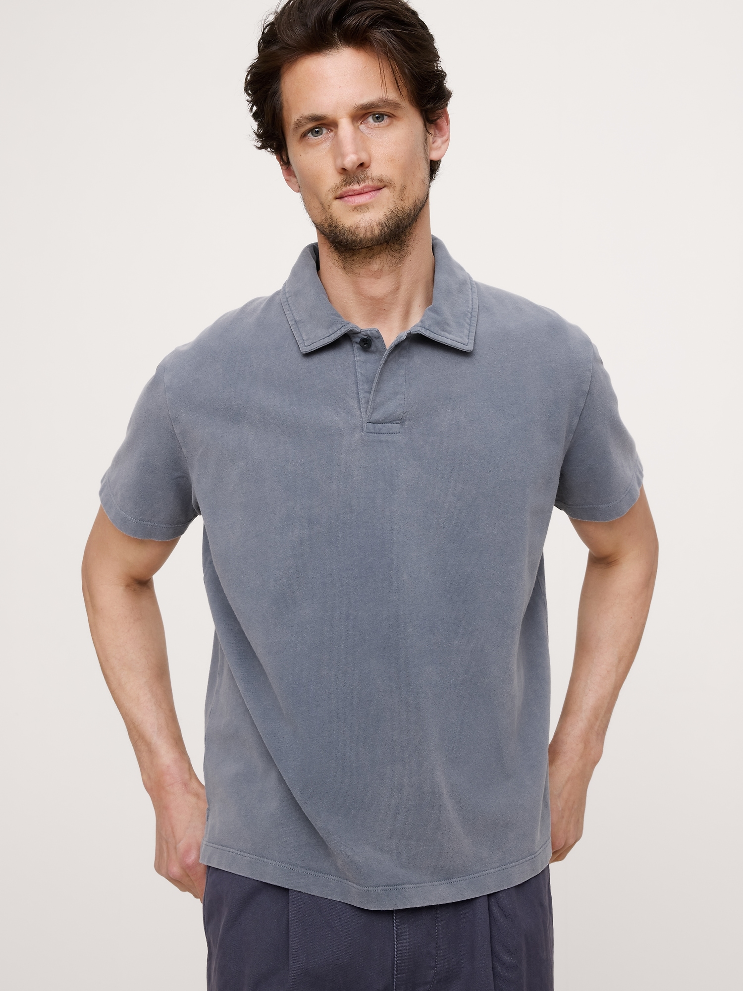 Relaxed Sueded Cotton Polo