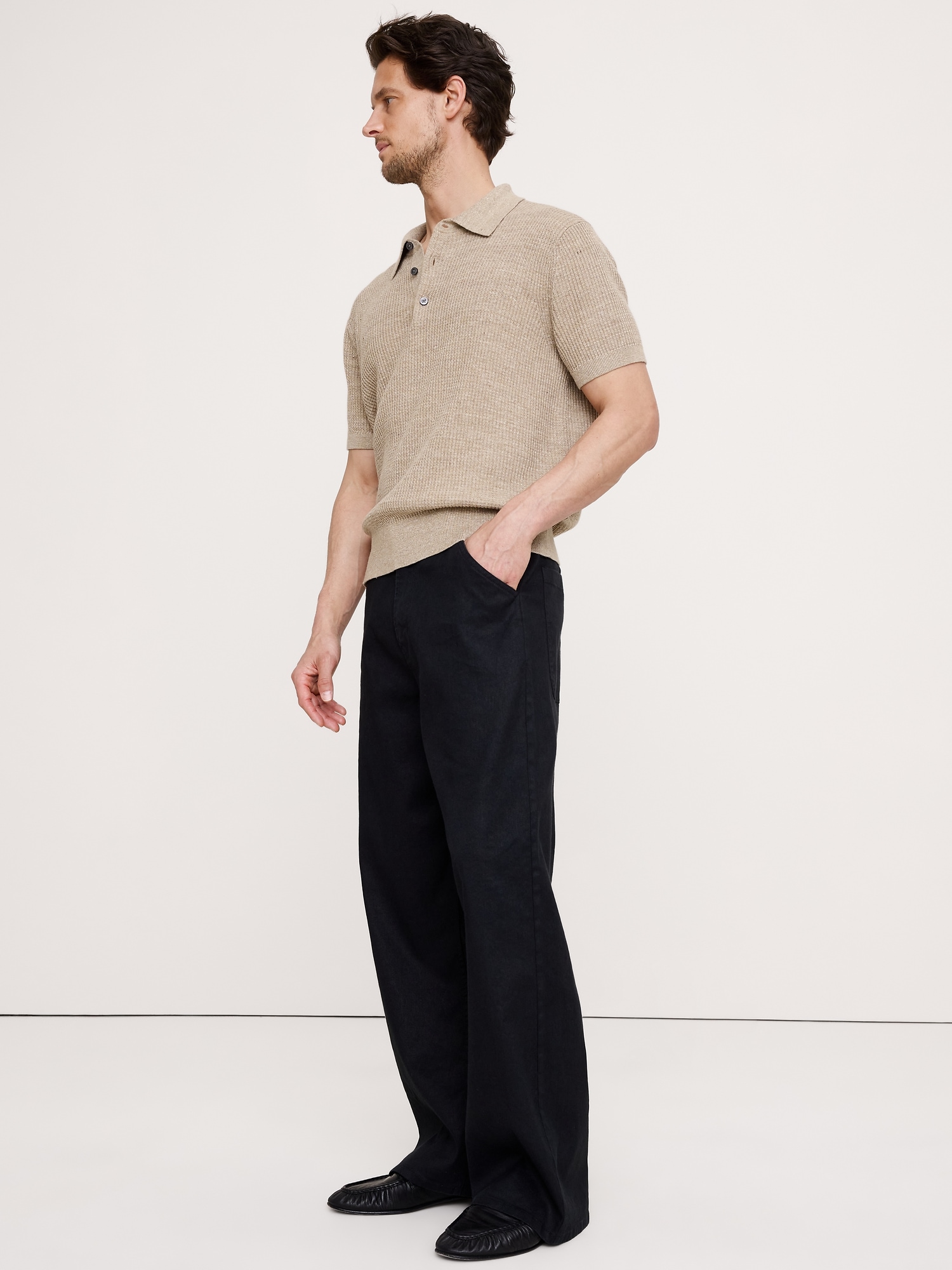 Image number 6 showing, Loose Italian Linen-Cotton Pull-On Pant