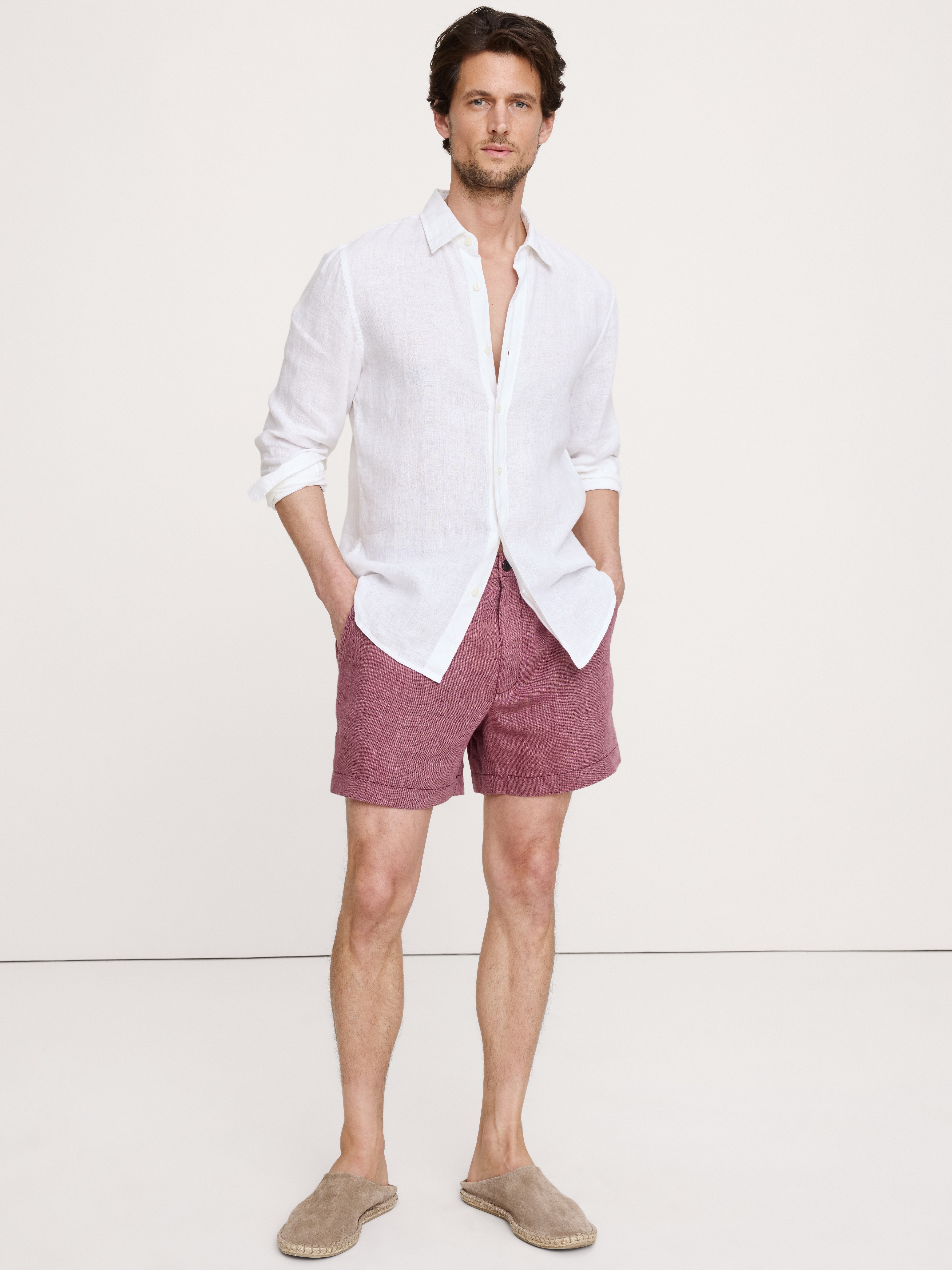 5" Linen Pull-On Short