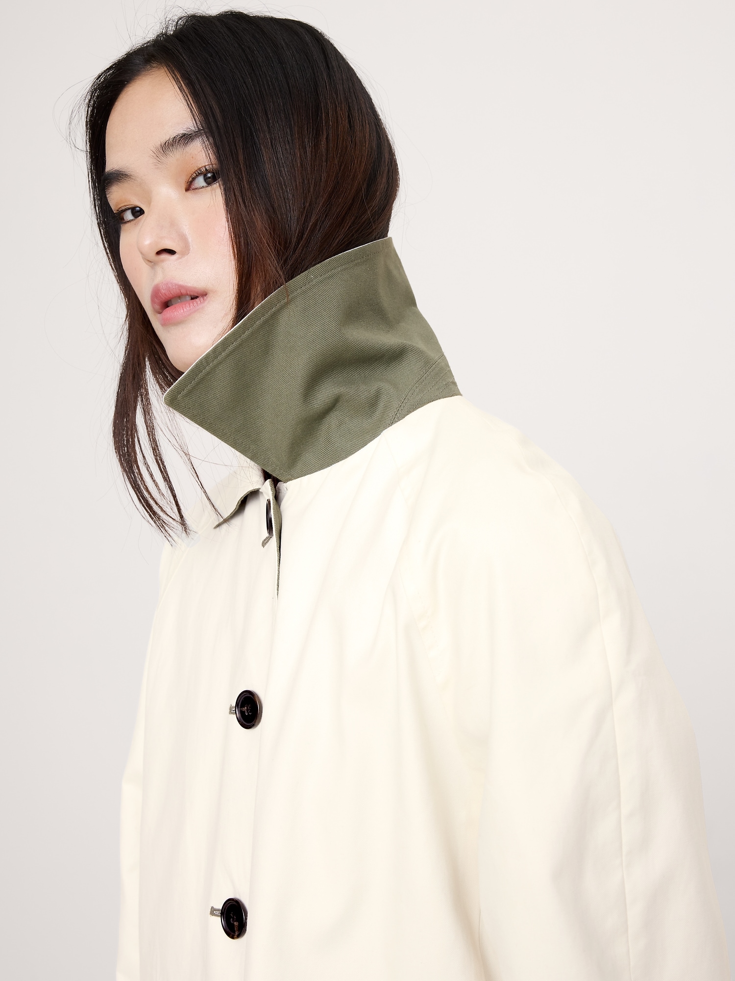Image number 4 showing, Short Reversible Cotton Car Coat