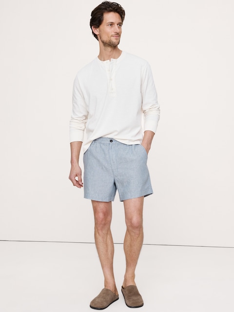5" Linen Pull-On Short