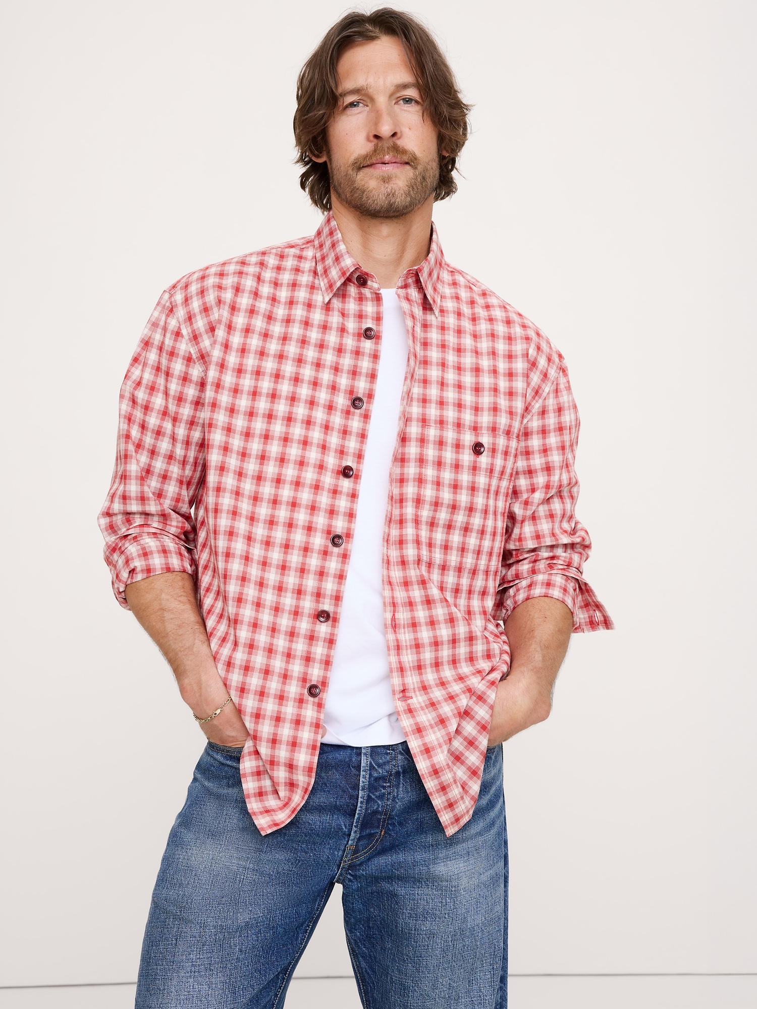Relaxed-Fit Washed Cotton Poplin Shirt