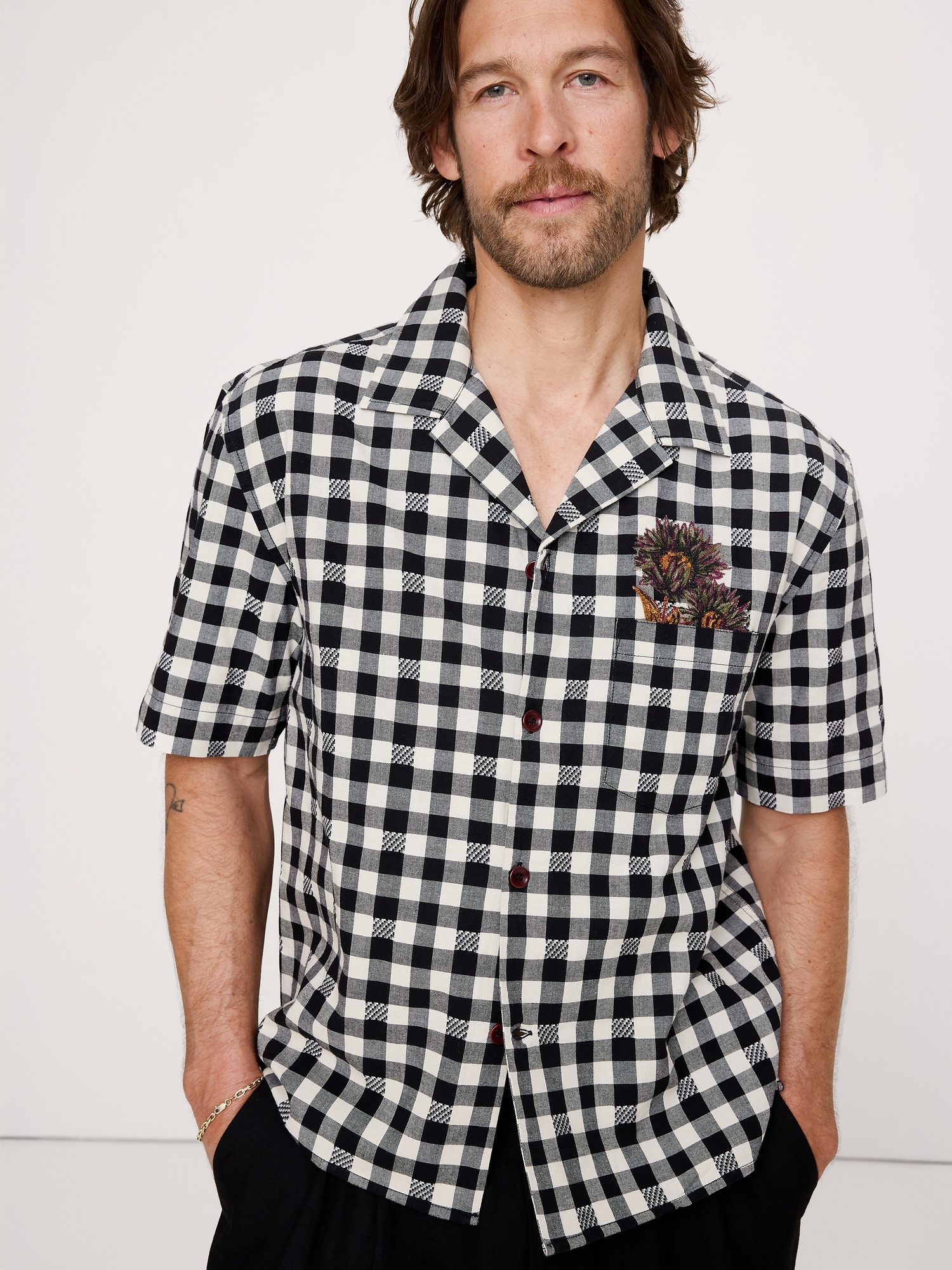 Relaxed-Fit Embroidered Cotton Resort Shirt