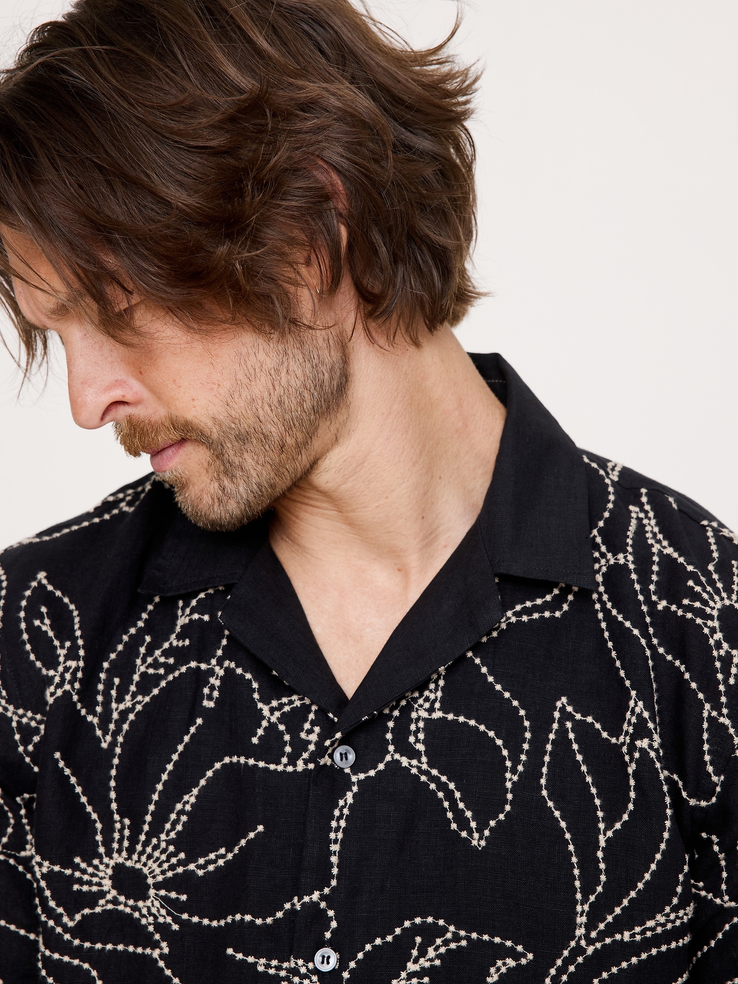 Image number 6 showing, Standard-Fit Embroidered Linen Resort Shirt