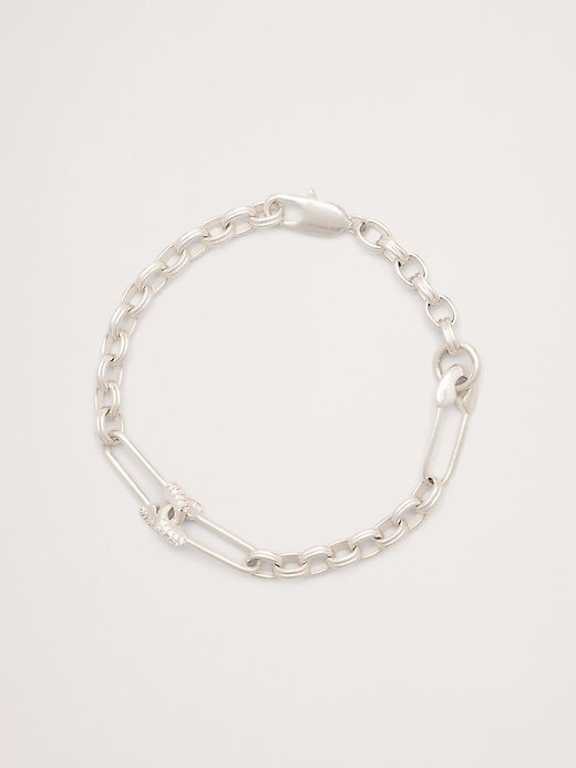 Rhinestone Safety Pin Bracelet