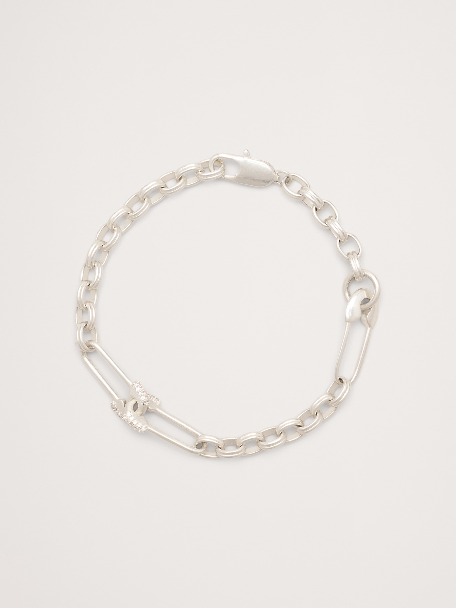 Rhinestone Safety Pin Bracelet