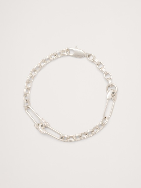 Rhinestone Safety Pin Bracelet
