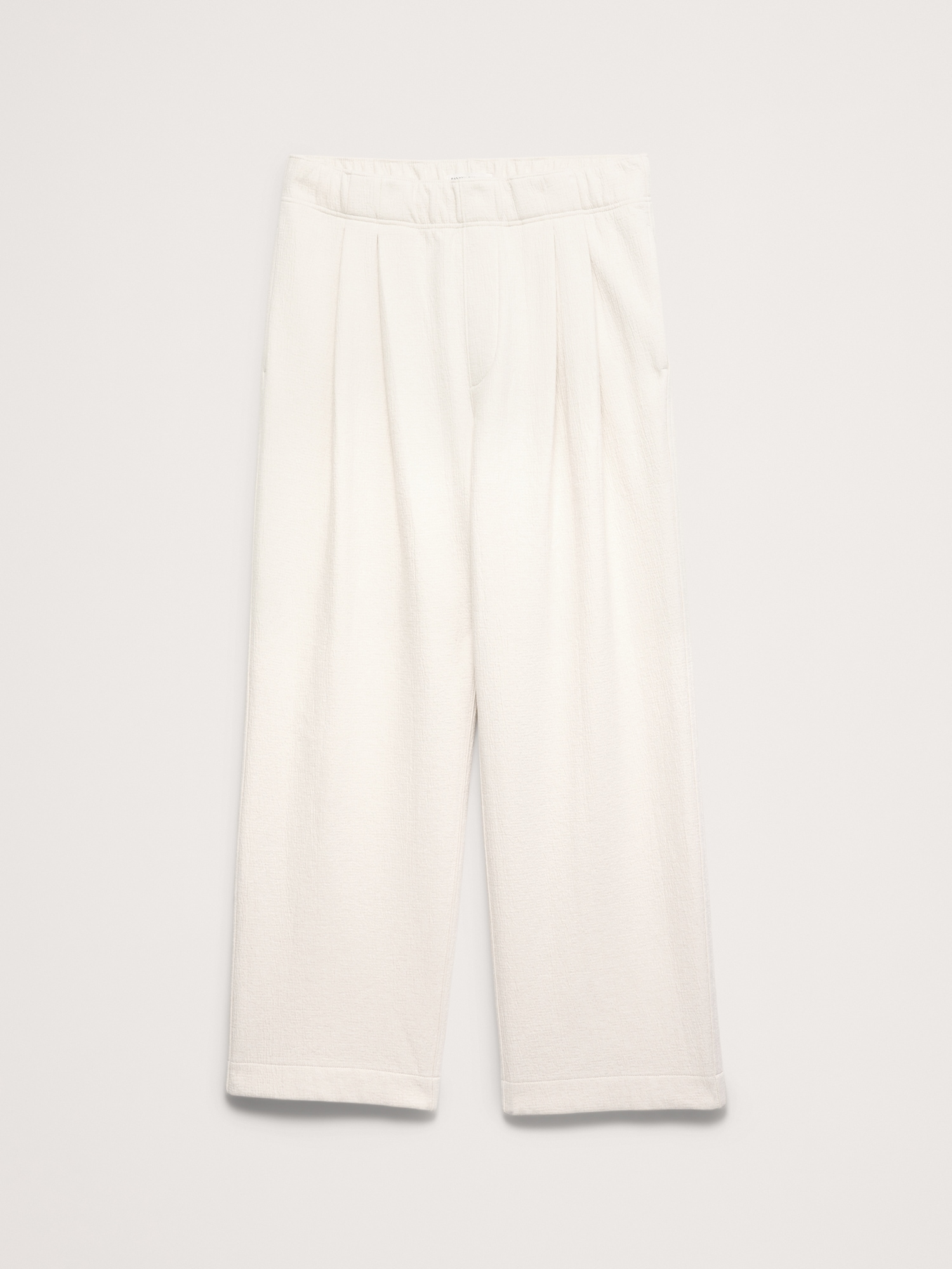 Image number 4 showing, Crinkle Cotton-Wool Pleated Pull-On Pant