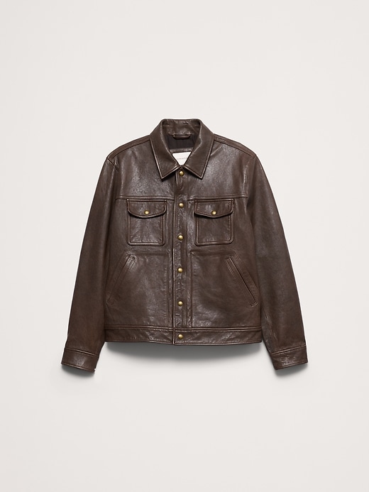 Leather Trucker Jacket | Banana Republic