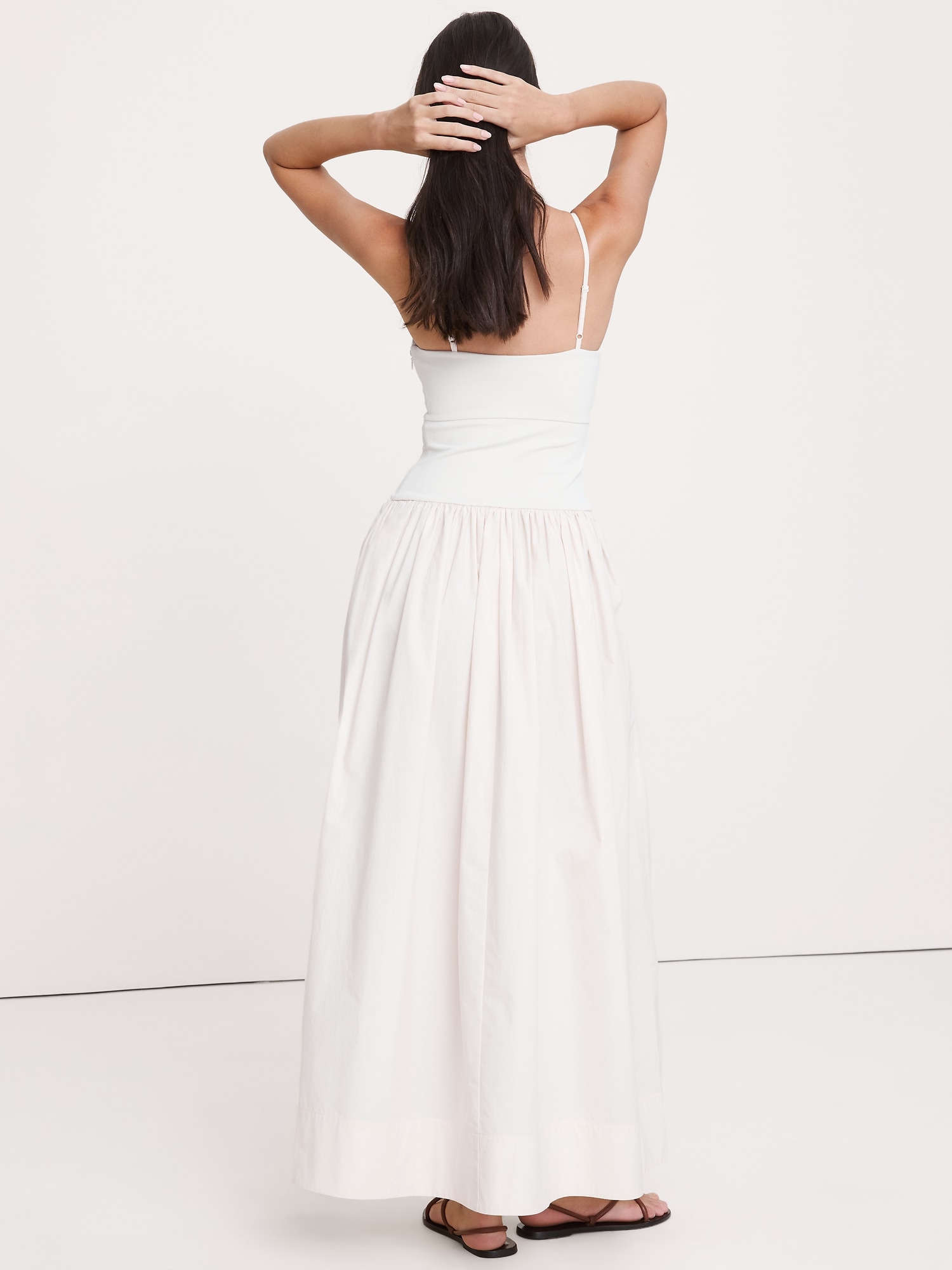 Image number 3 showing, Jersey & Poplin Twist-Front Maxi Dress