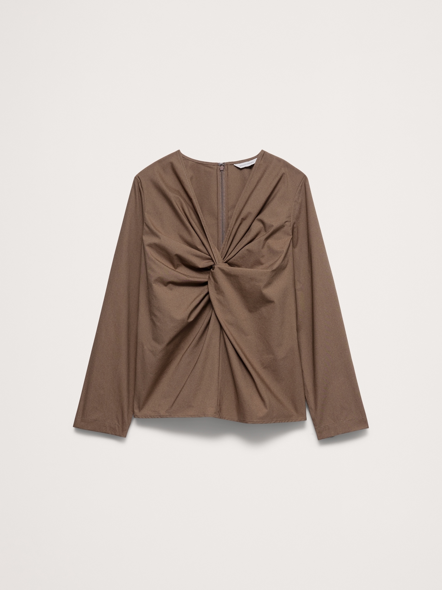 Image number 4 showing, Cotton Poplin Twist-Front Top