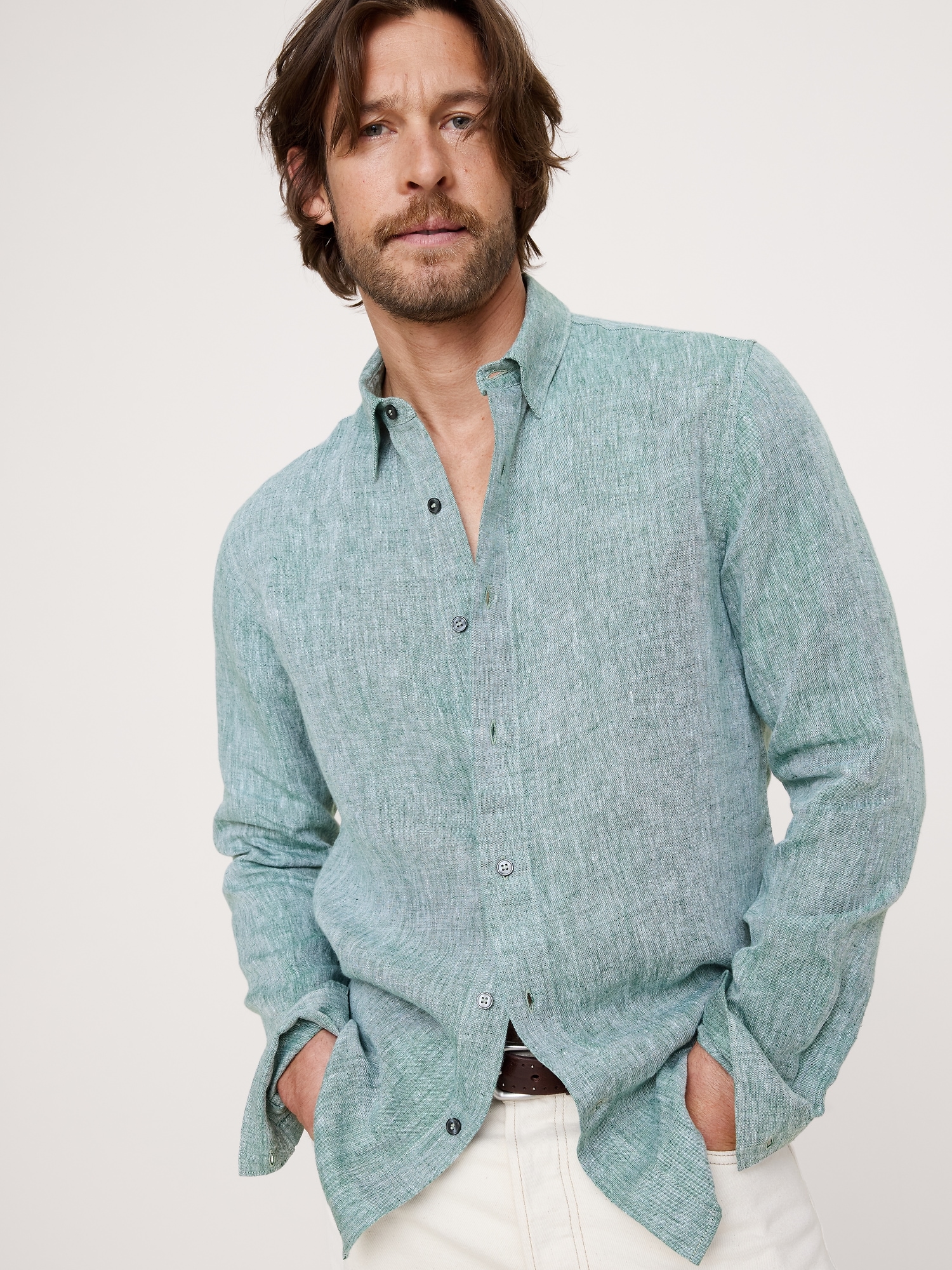 Slim-Fit Linen Shirt