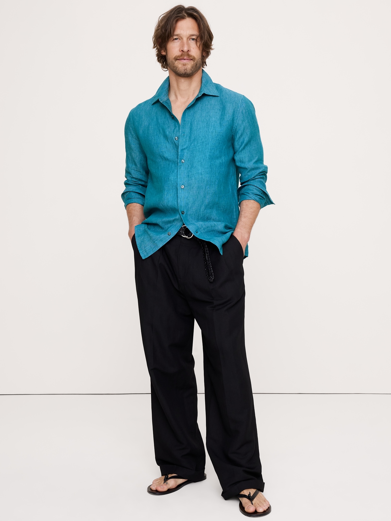 Slim-Fit Linen Shirt