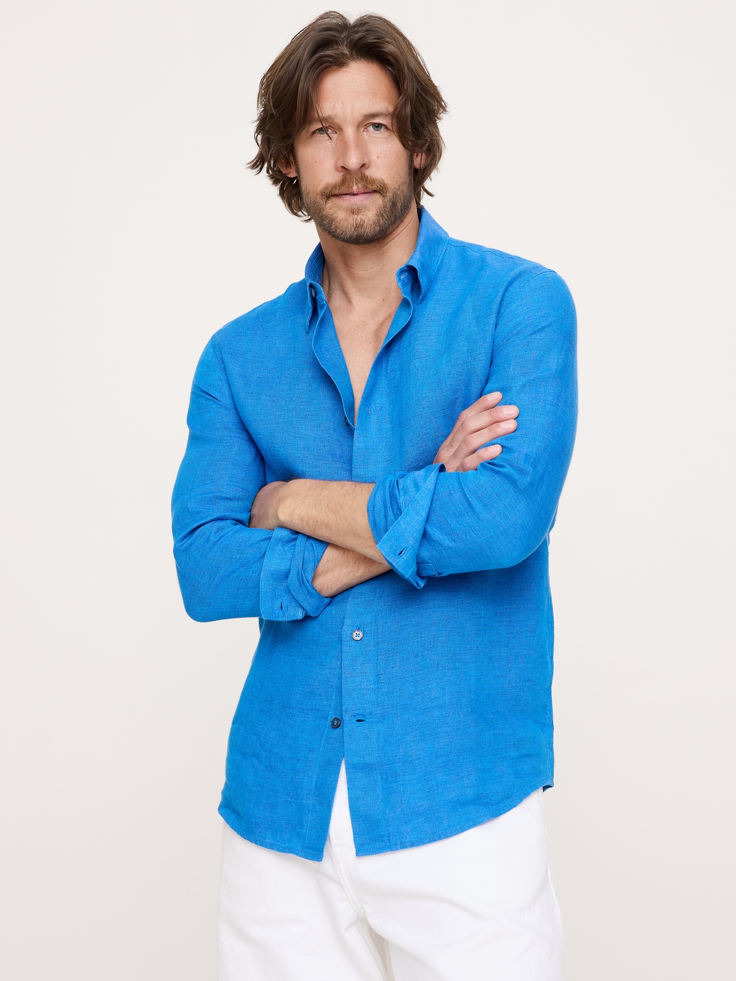 Slim-Fit Linen Shirt