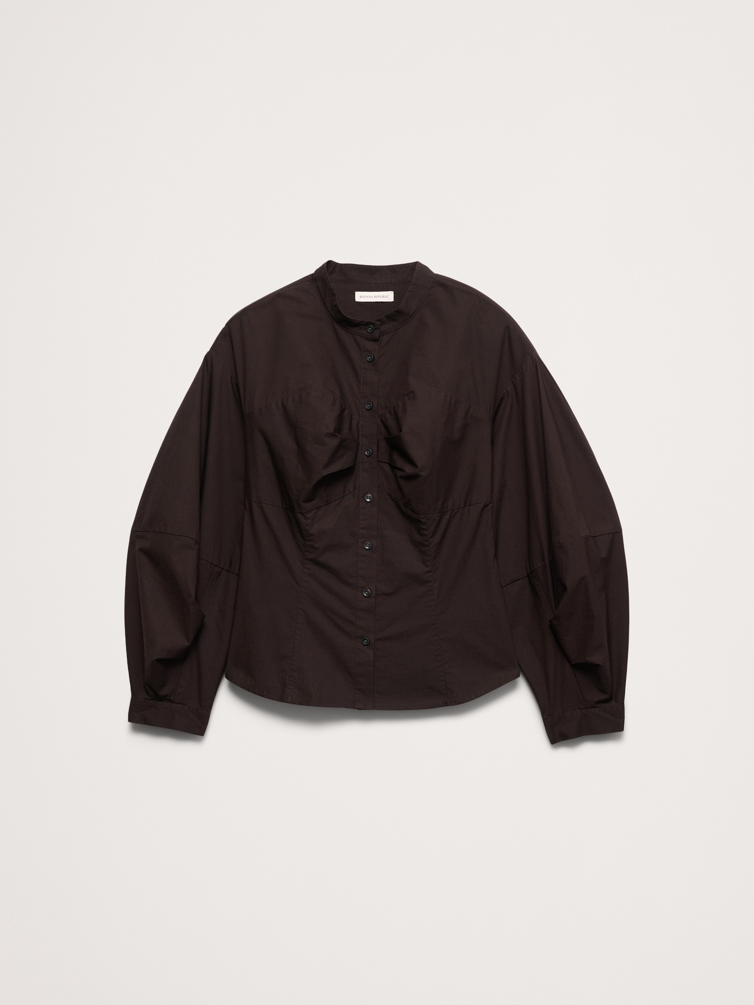 Женская рубашка Banana Republic Cotton Poplin Balloon-Sleeve, цвет: Коричневый — фото 4