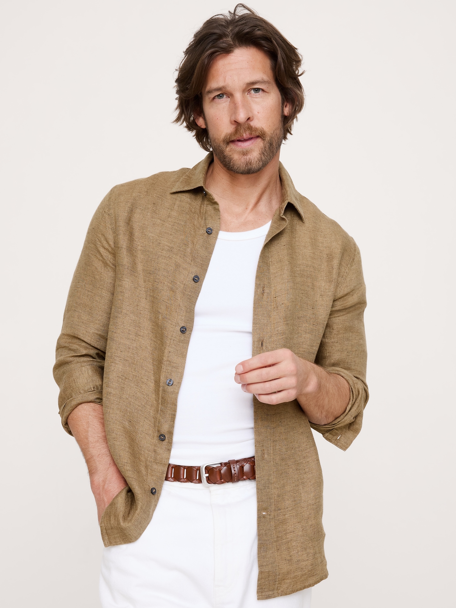 Slim-Fit Linen Shirt