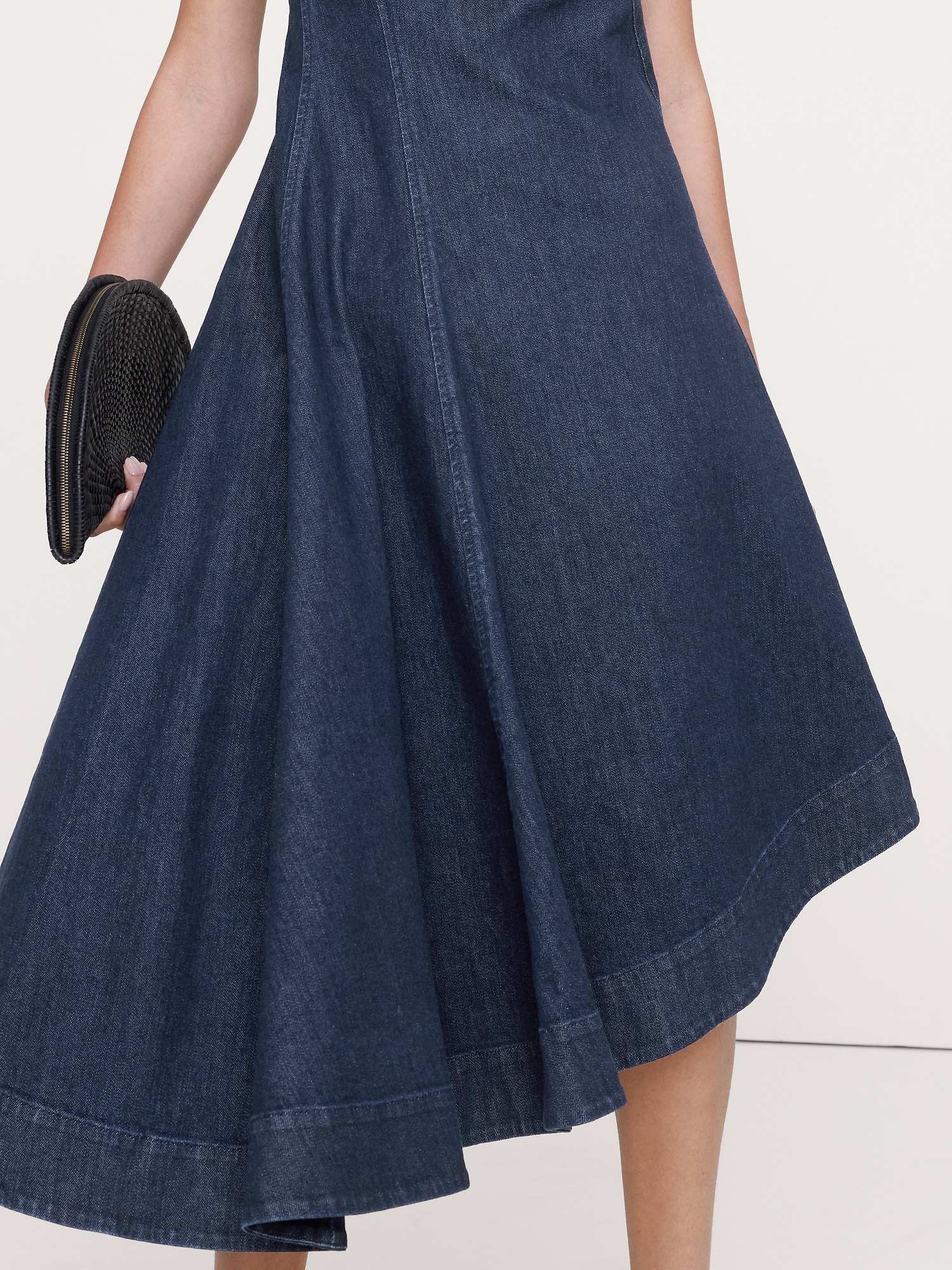 Image number 3 showing, Denim Asymmetric Midi Dress