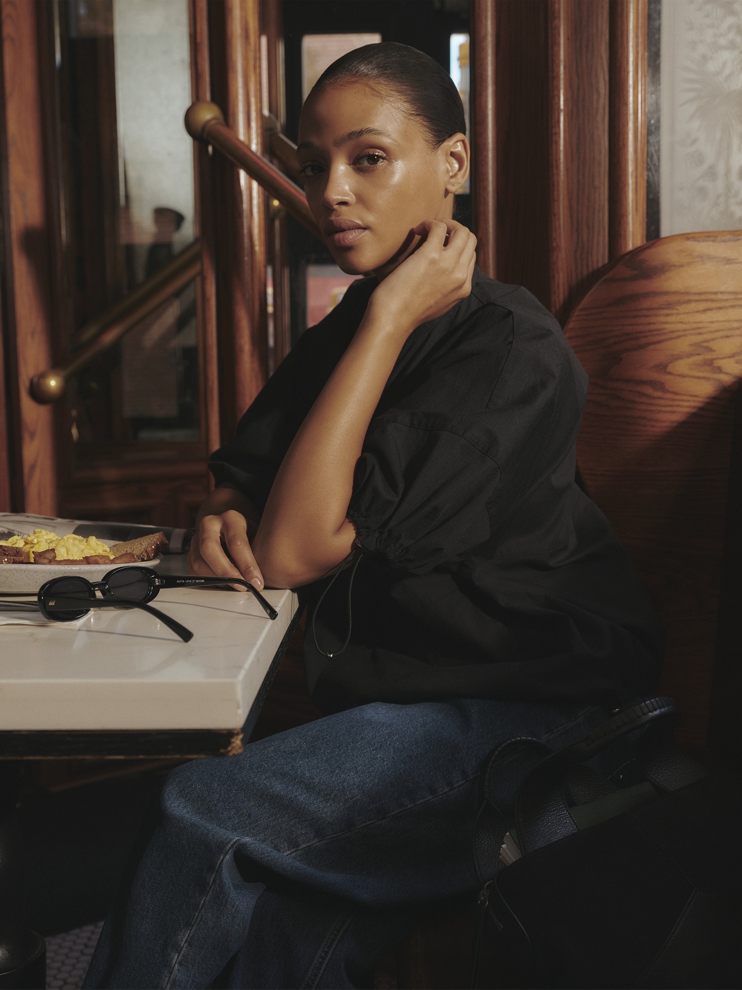 Image number 5 showing, Stretch-Cotton Puff-Sleeve Top