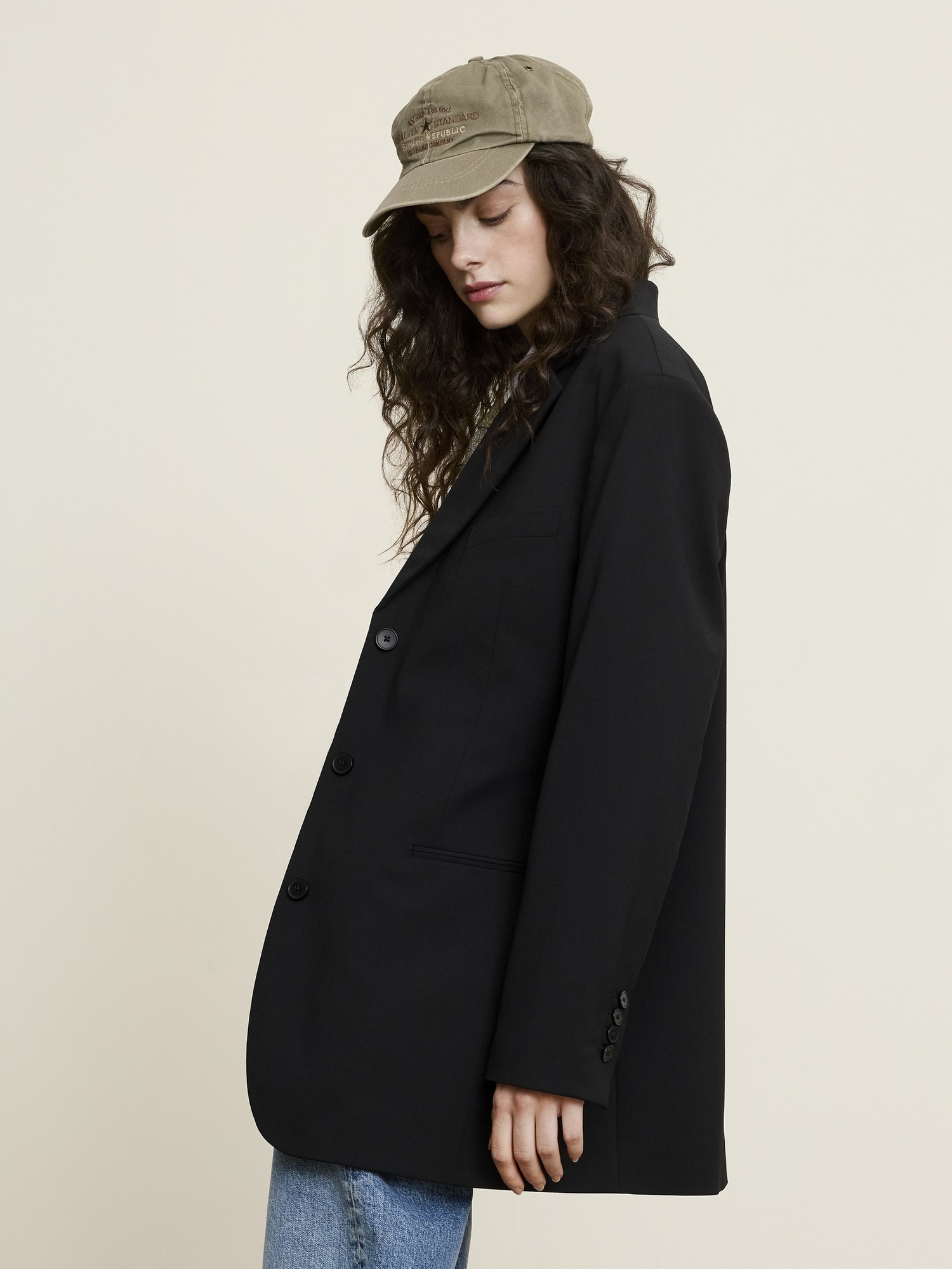 Oversized Twill Blazer - thumbnail 8