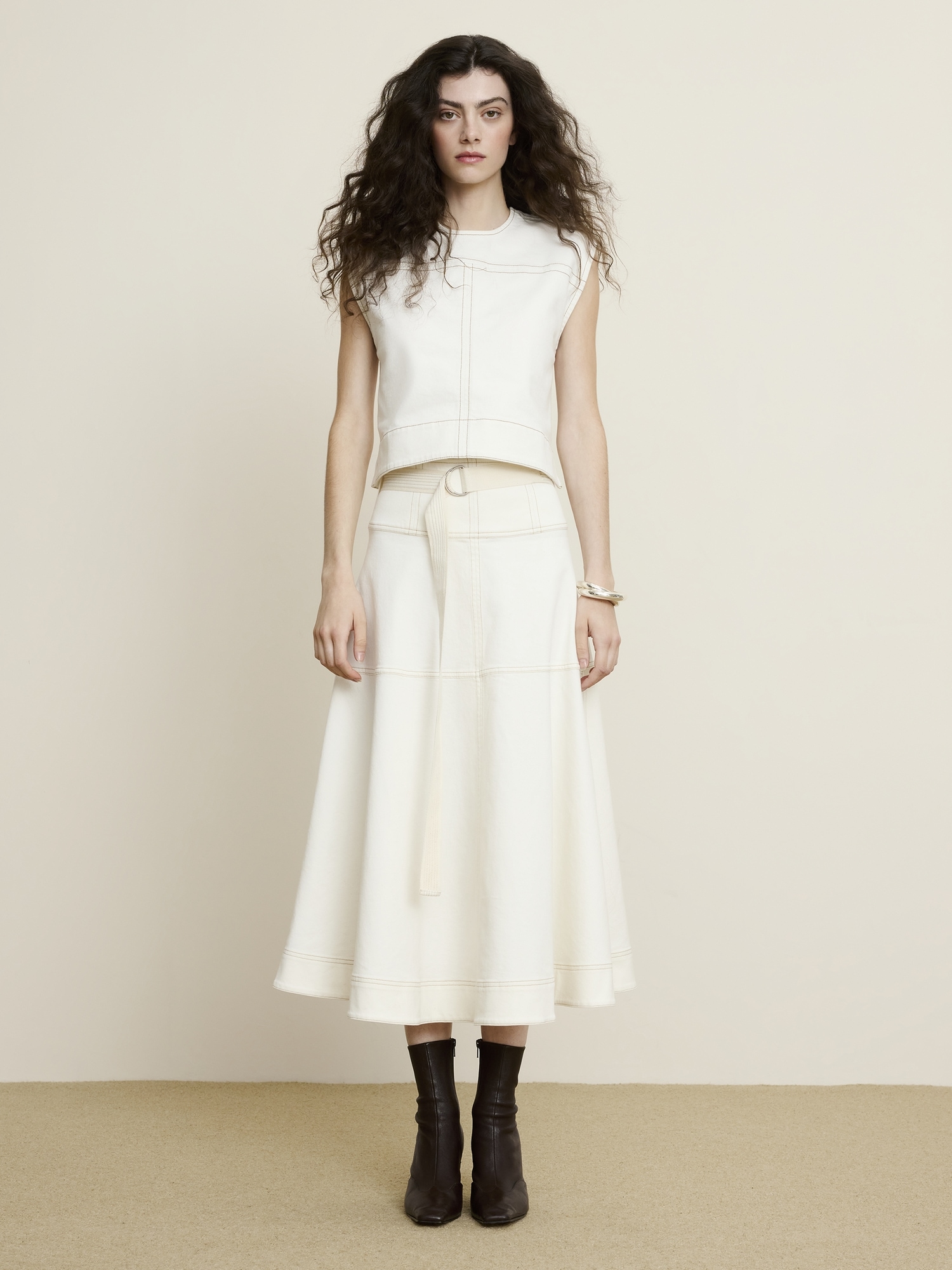 Image number 2 showing, Denim Belted Maxi Skirt