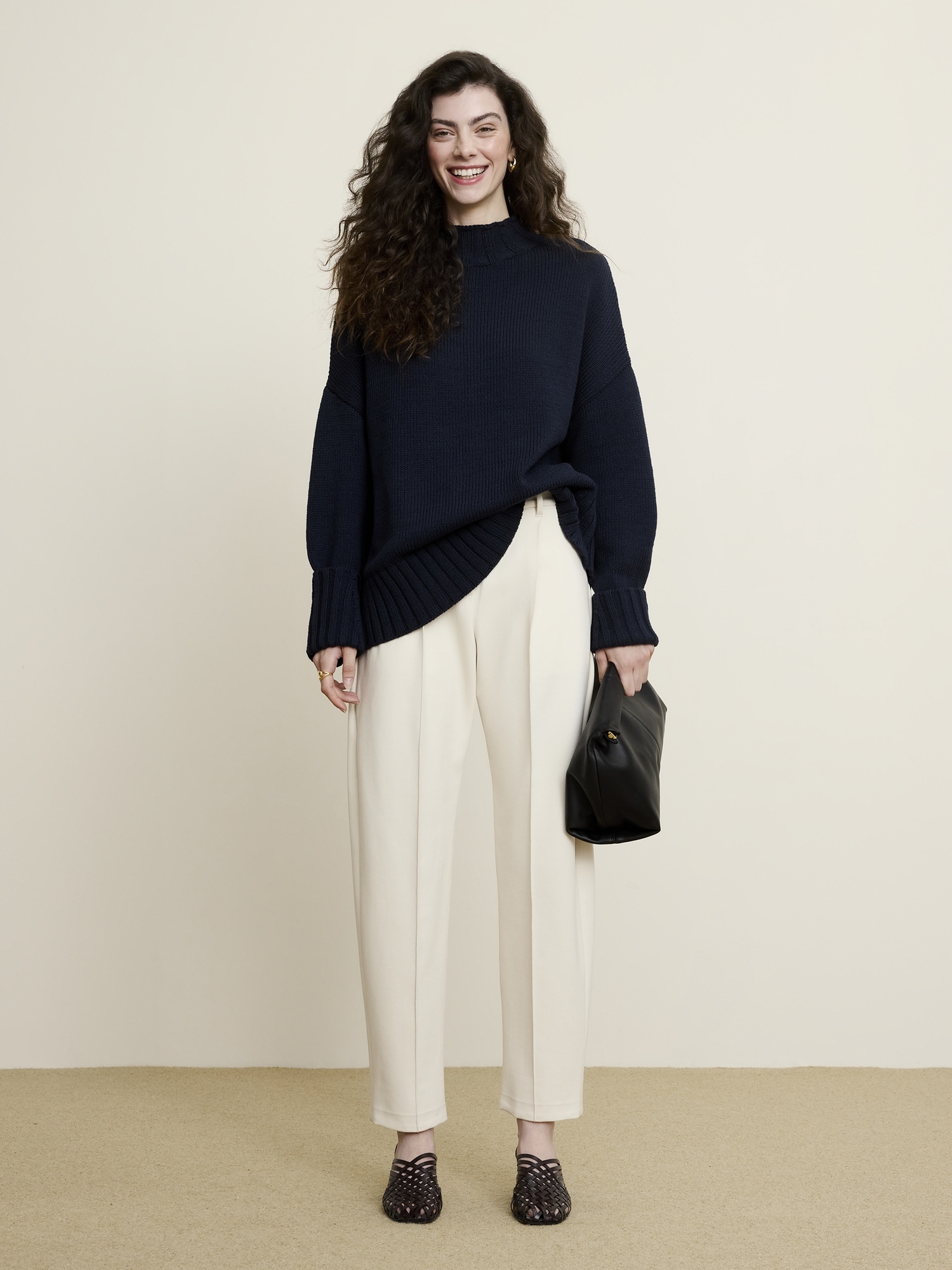 Image number 6 showing, High-Rise Tapered Drapey Ponte Pull-On Pant