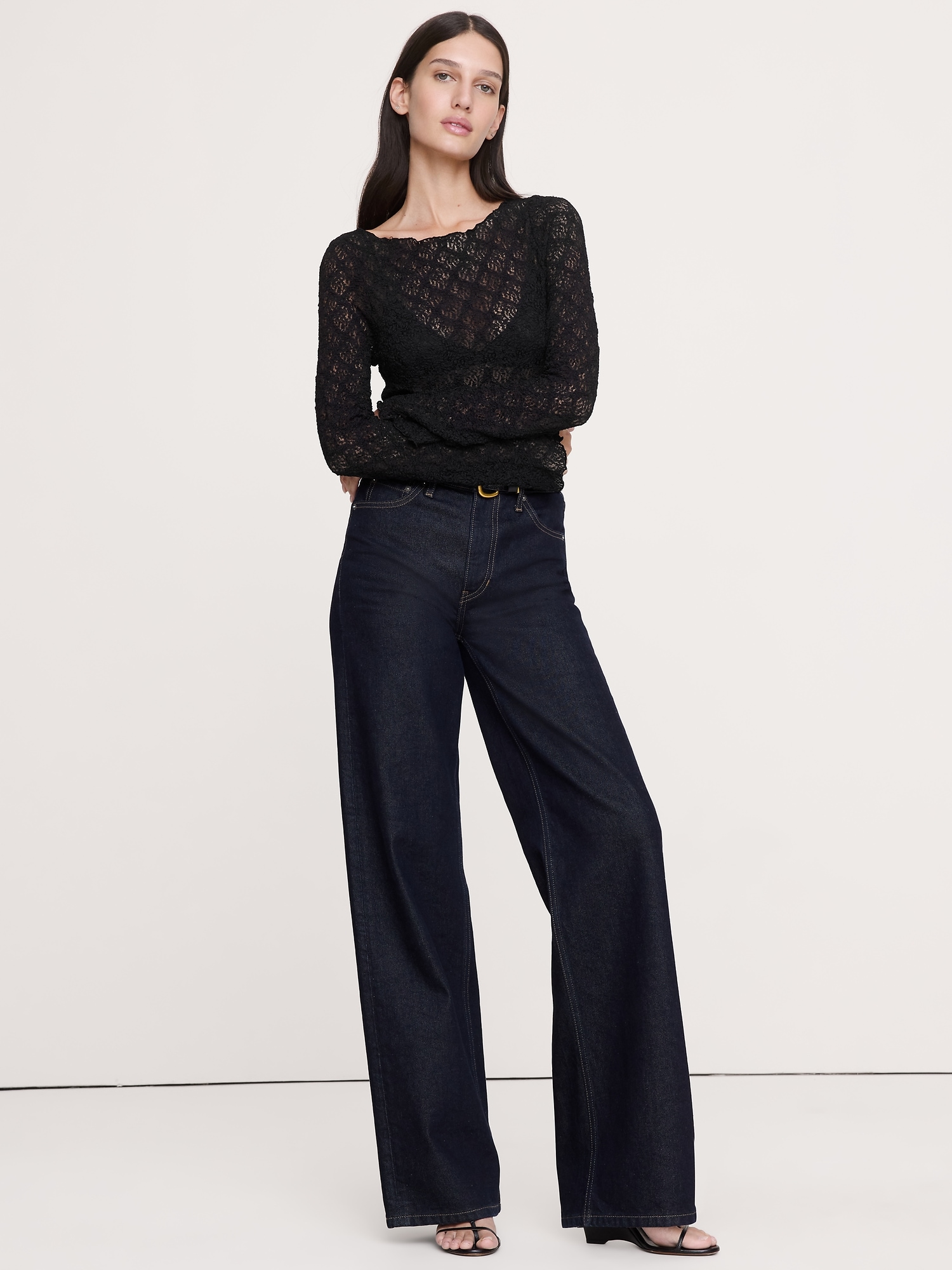 Image number 3 showing, Lace Flare-Sleeve Top