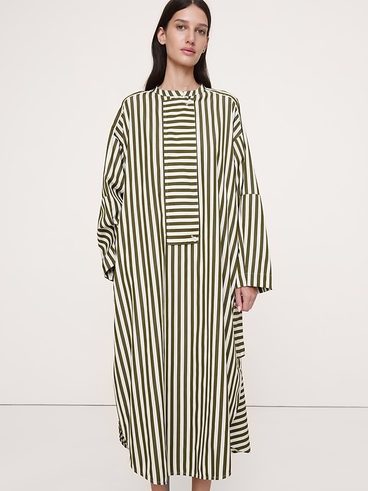 banana republic cotton poplin shirt dress Big-Button prairie-styles Point collar with concealed Wrap dress England in Spring Dress Size:EU 42