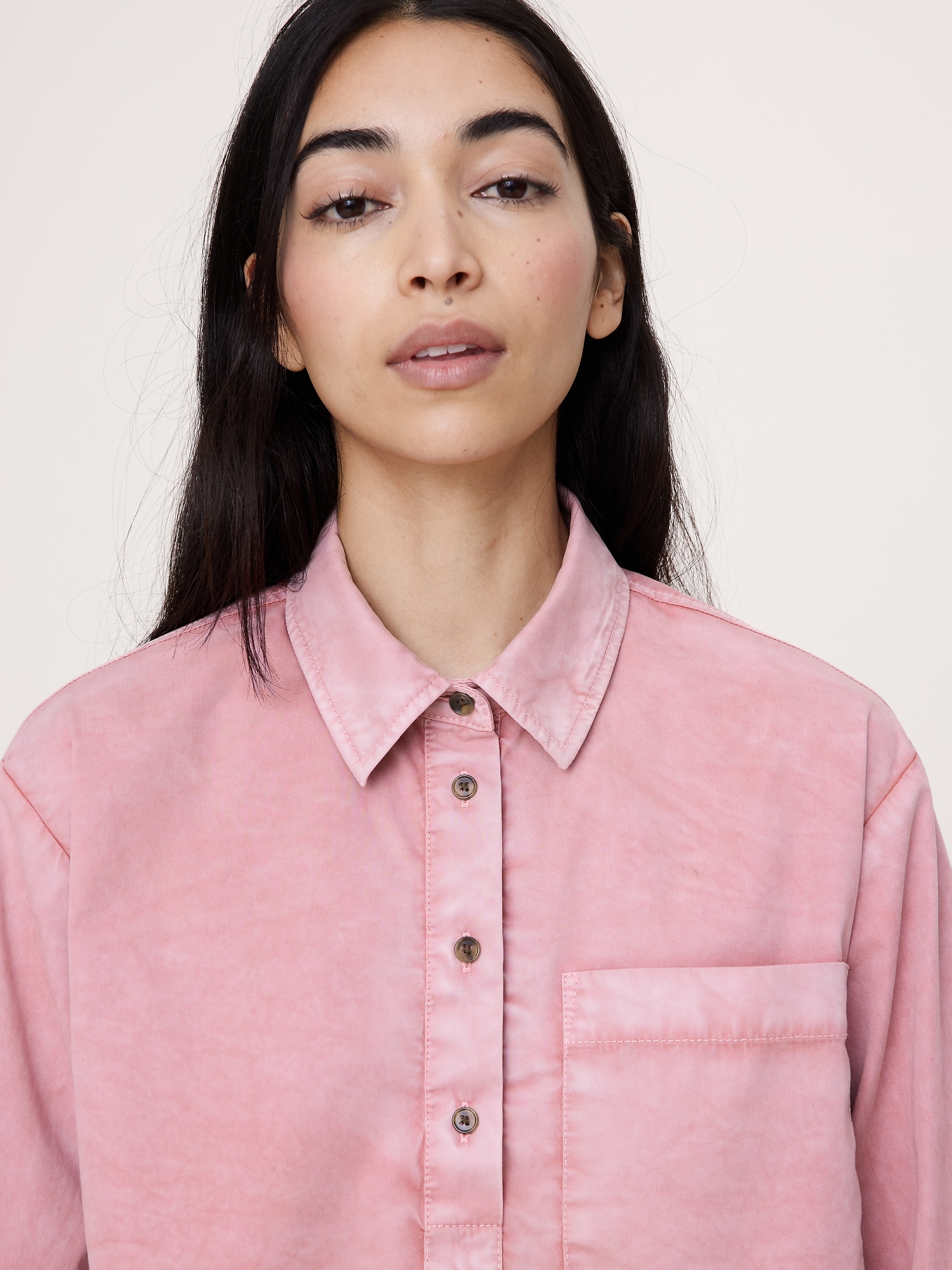 Image number 5 showing, Oversized Cotton Twill Popover Shirt