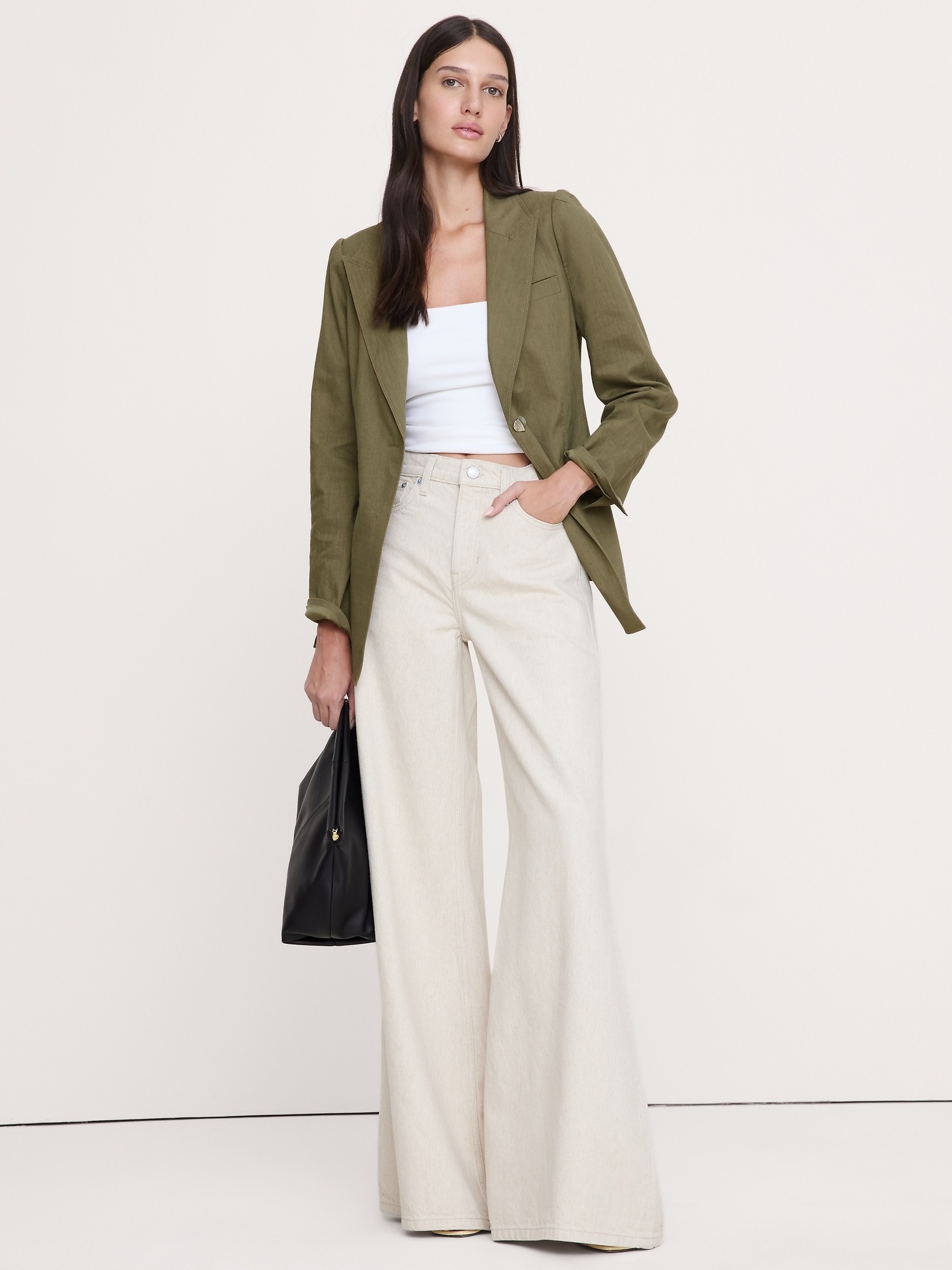 Image number 4 showing, Linen-Viscose Long Blazer