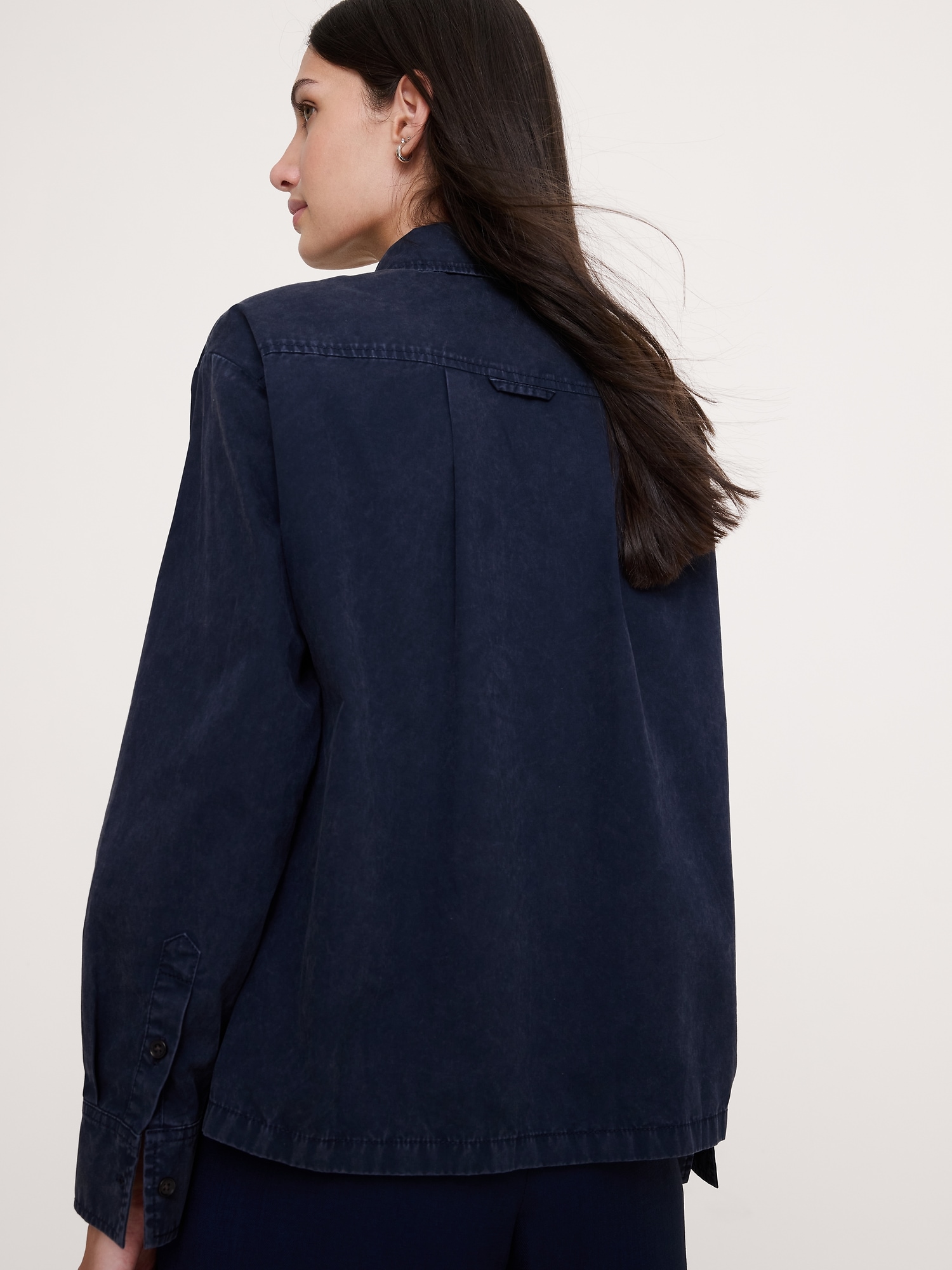 Image number 2 showing, Oversized Cotton Twill Popover Shirt