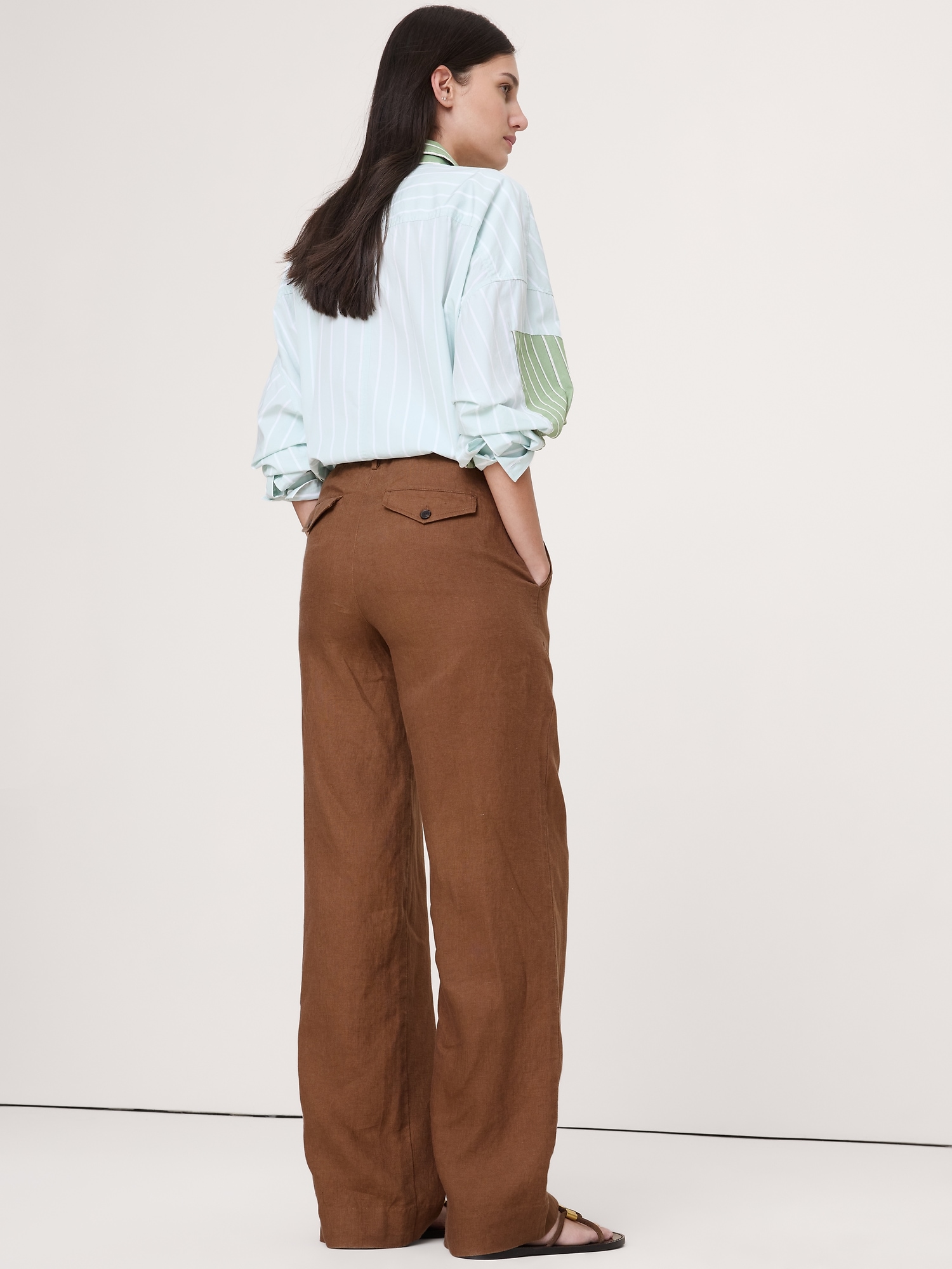 Image number 7 showing, The Everyday Wide-Leg Pant in Linen