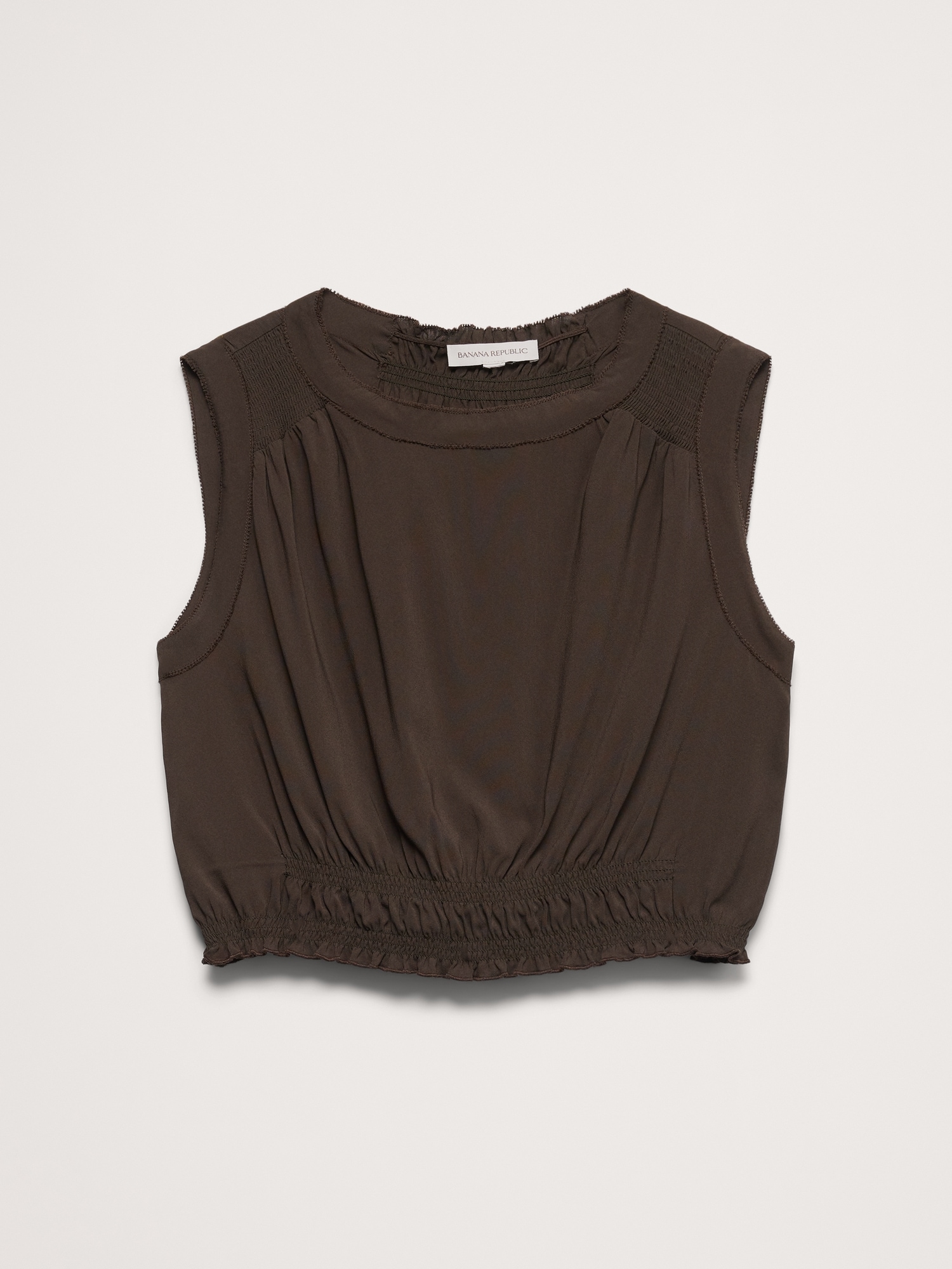Image number 4 showing, Smocked Georgette Cropped Tank