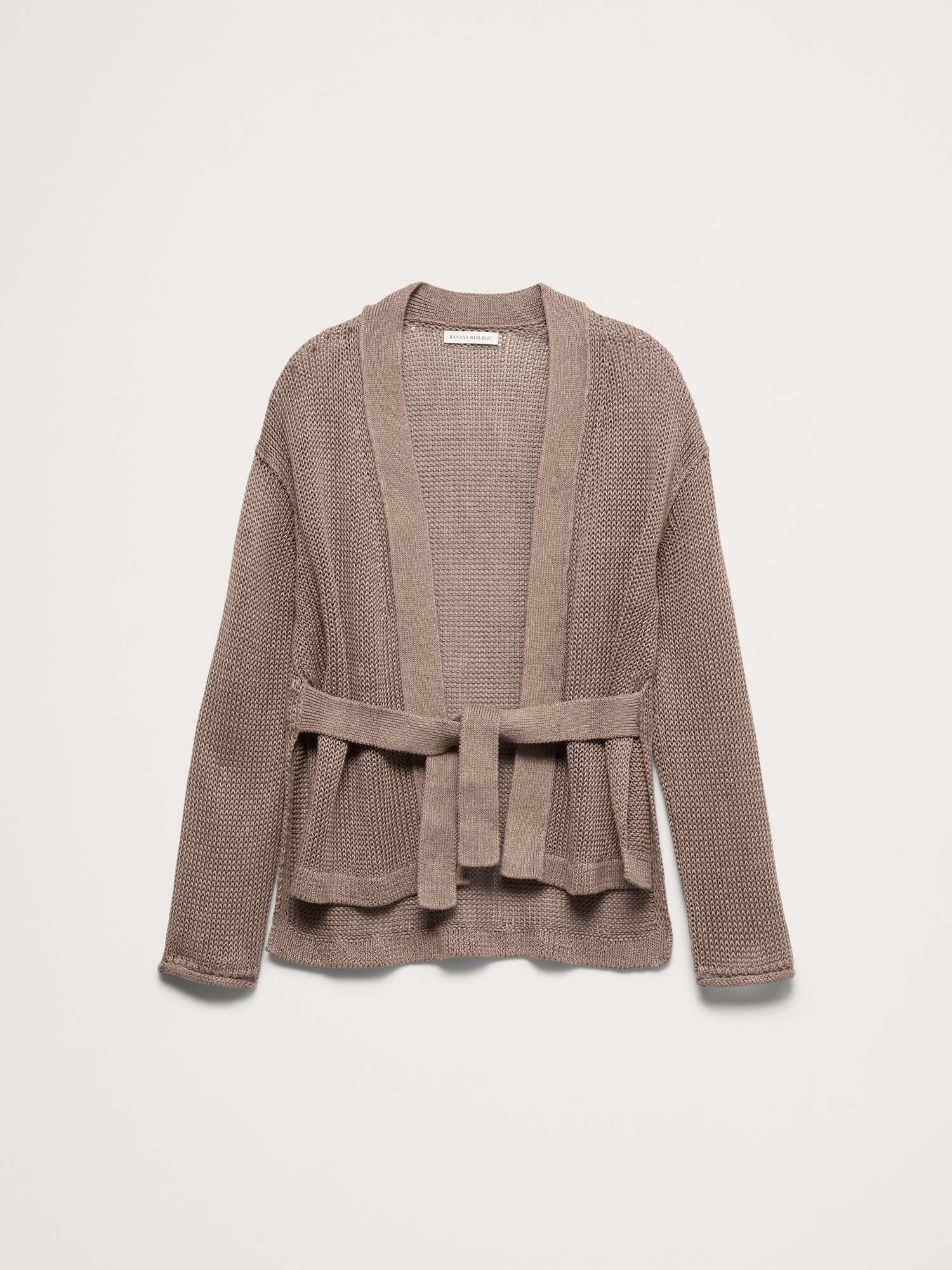 Женский кардиган Banana Republic Heirloom Linen Wrap, цвет: Светлый хаки бежевый — фото 4