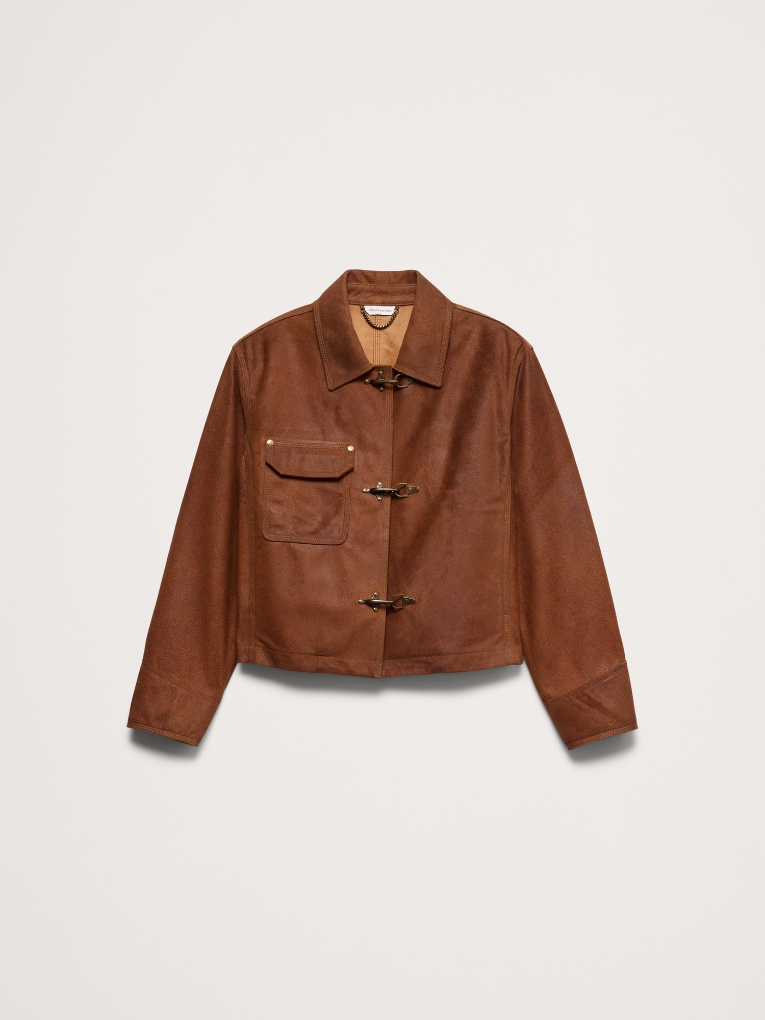Женская куртка Banana Republic Textured Suede, цвет: Тёмный верблюжий — фото 4