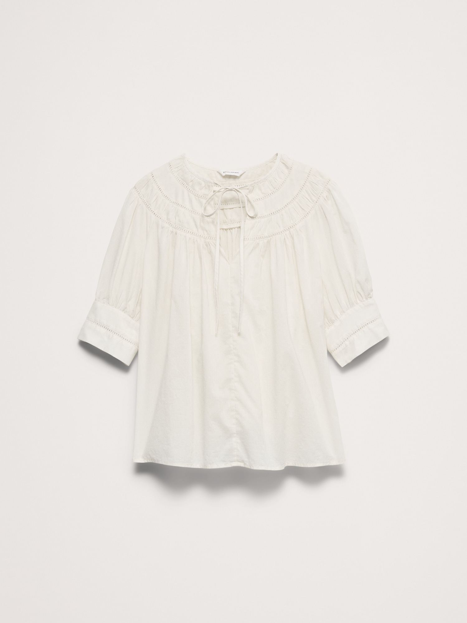 Image number 4 showing, Lightweight Cotton Inset Lace Top