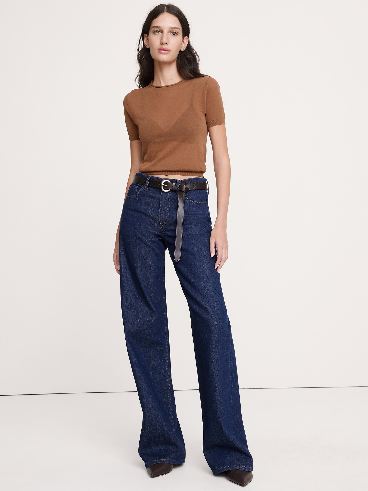 Sheer Ultra-Fine Cotton Sweater Tee