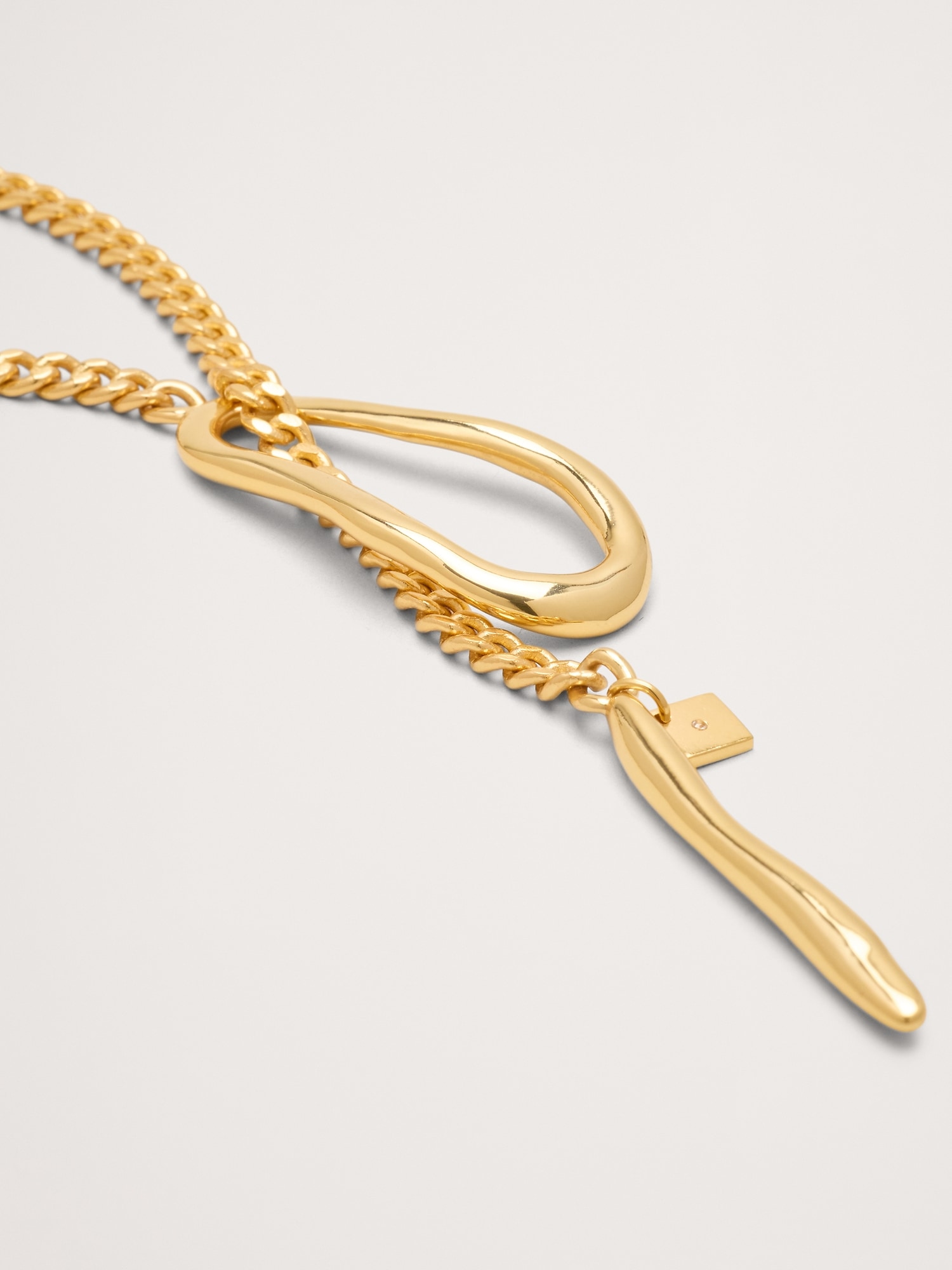 Image number 2 showing, Abstract Oval Drop Necklace